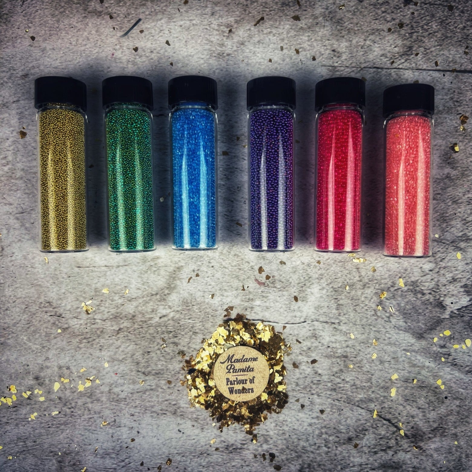 Old-Fashioned Glass Glitter Beads