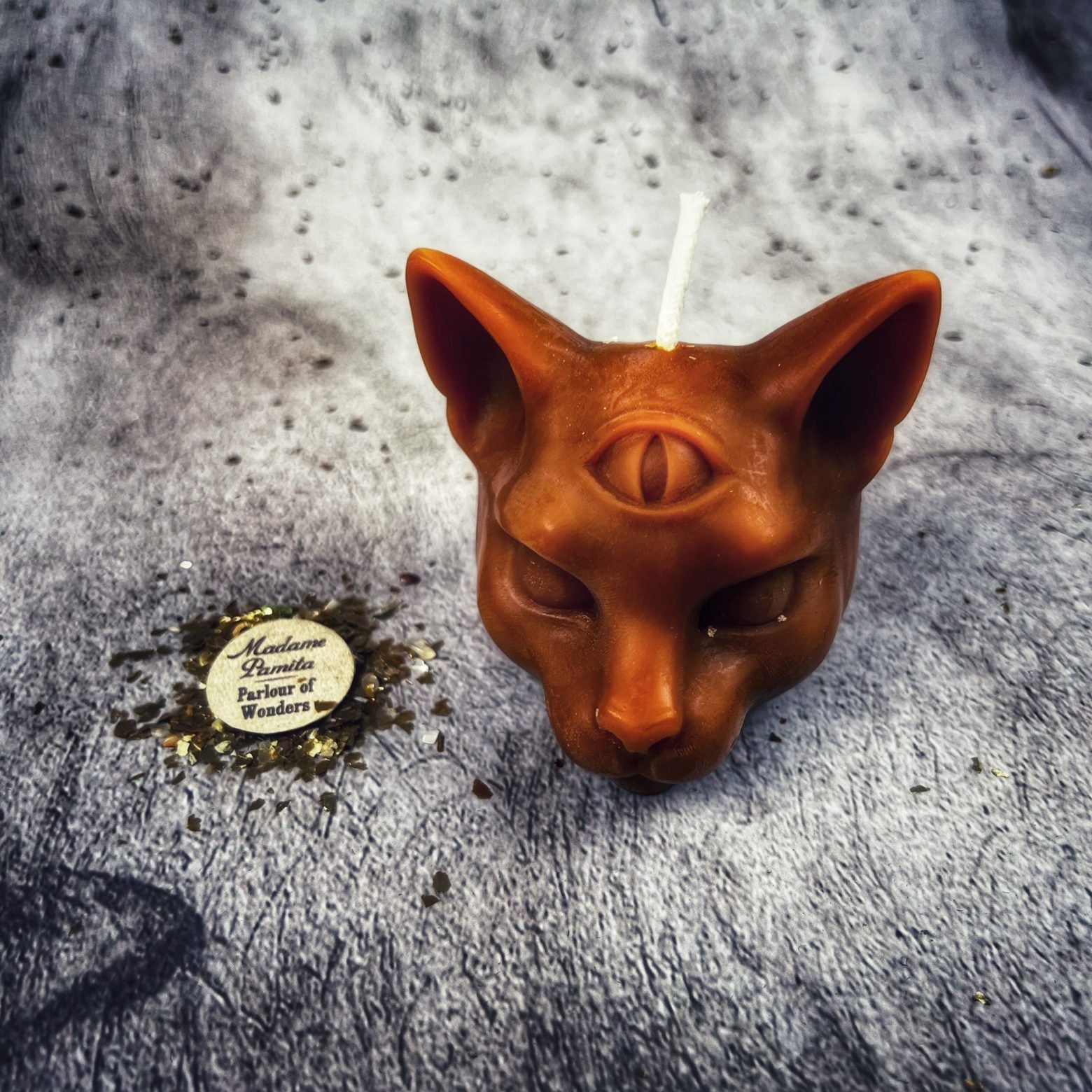 Beeswax Psychic Cat Spell Candle