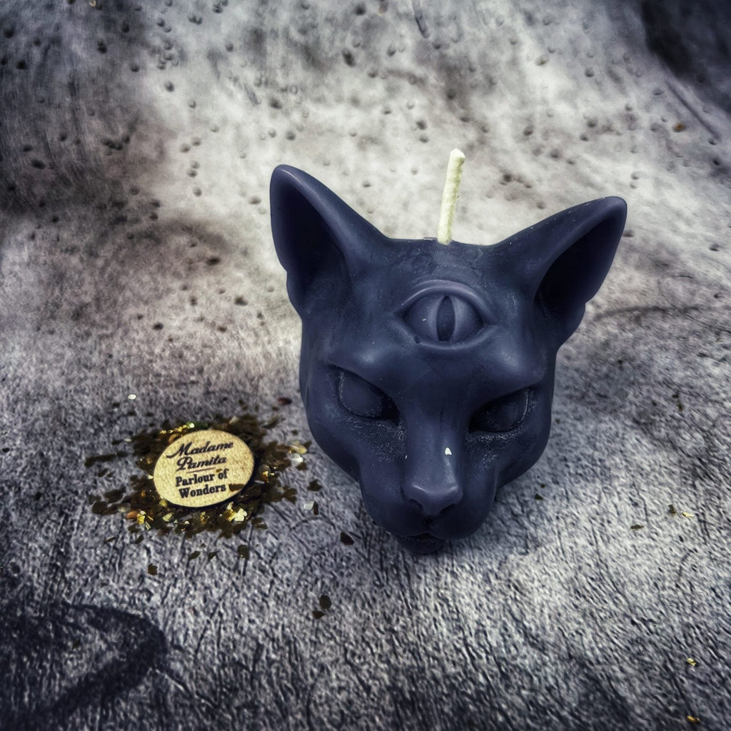 Beeswax Psychic Cat Spell Candle