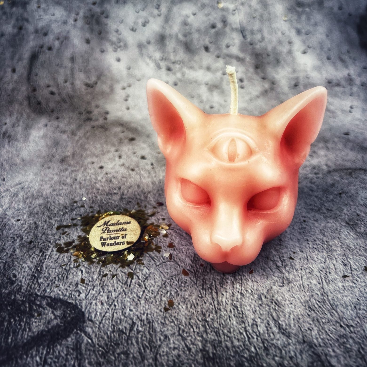 Beeswax Psychic Cat Spell Candle