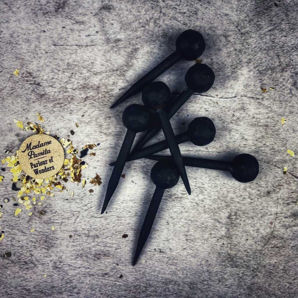 2" Black Forged Iron Ball Head Nail