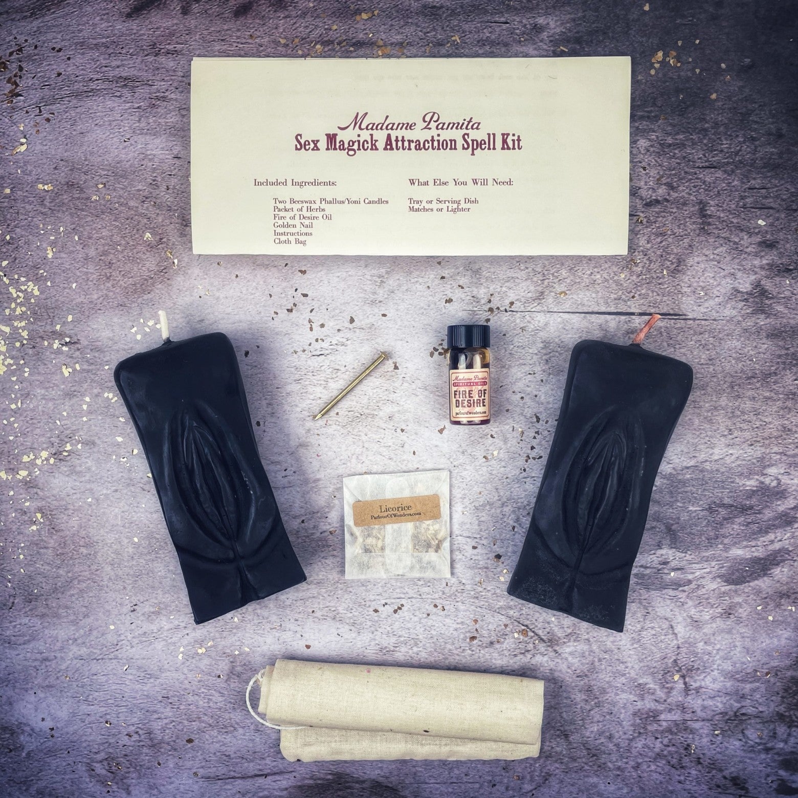 Sex Magick Candle Spell Kit - Yoni/Yoni