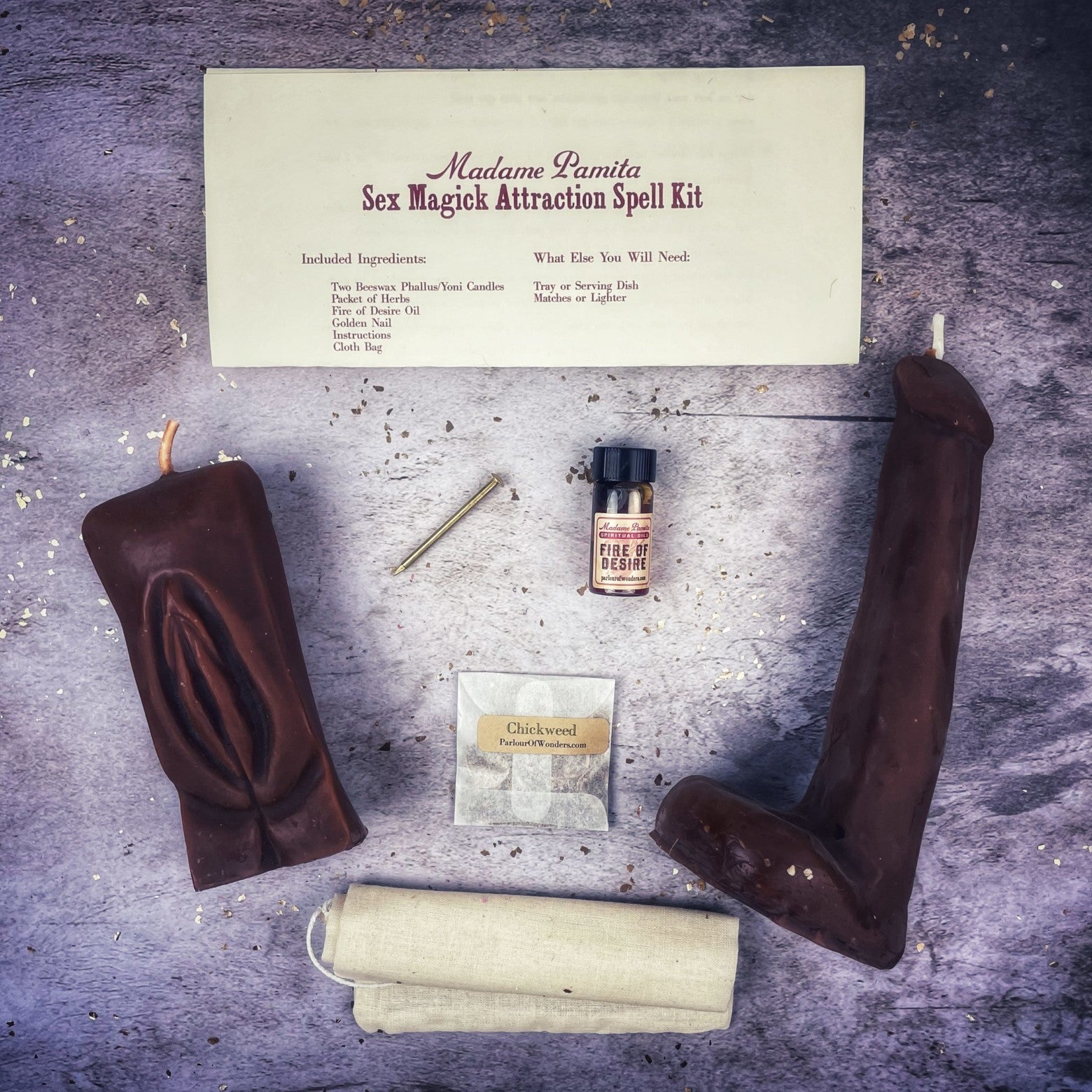 Sex Magick Candle Spell Kit - Yoni/Phallus