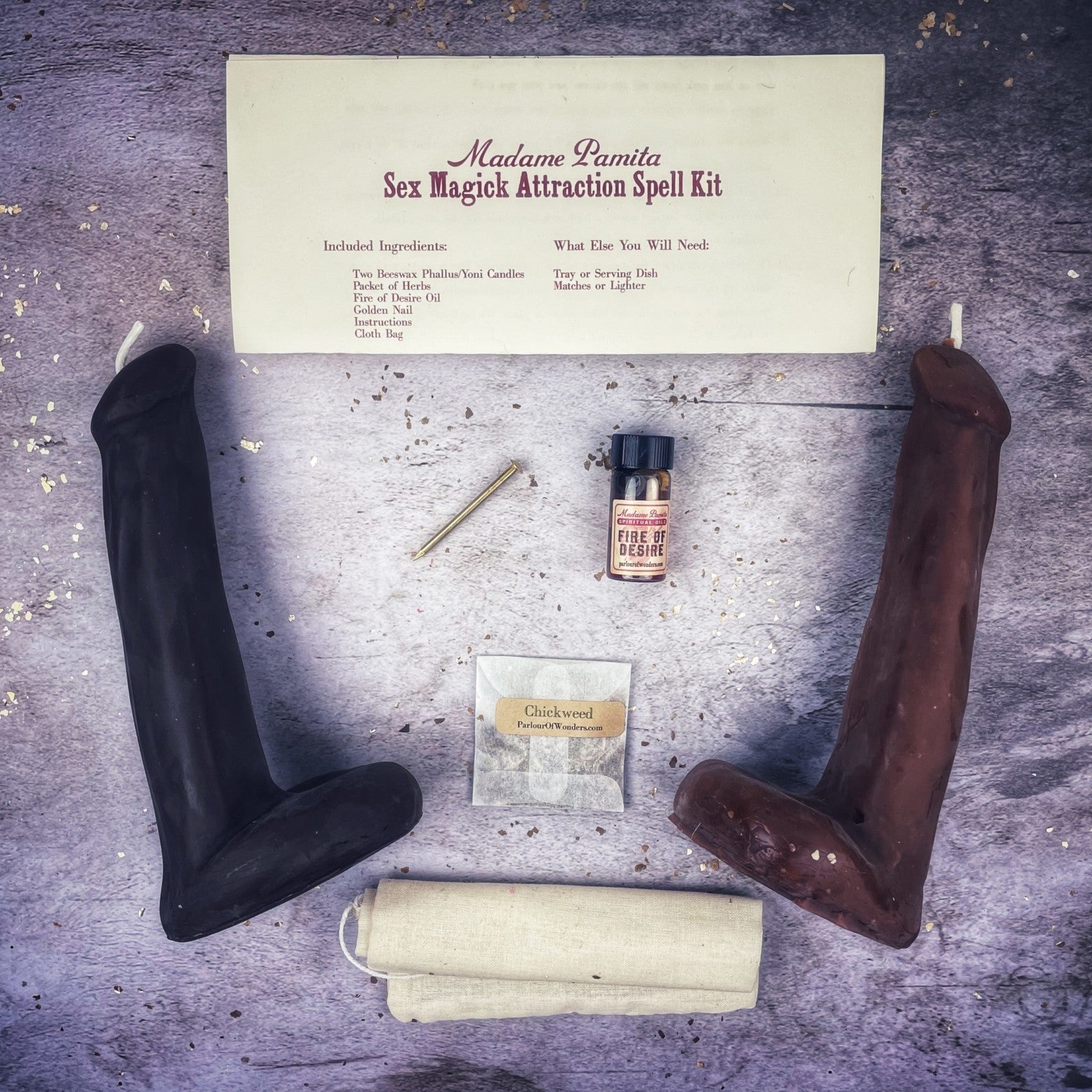 Sex Magick Candle Spell Kit - Phallus/Phallus