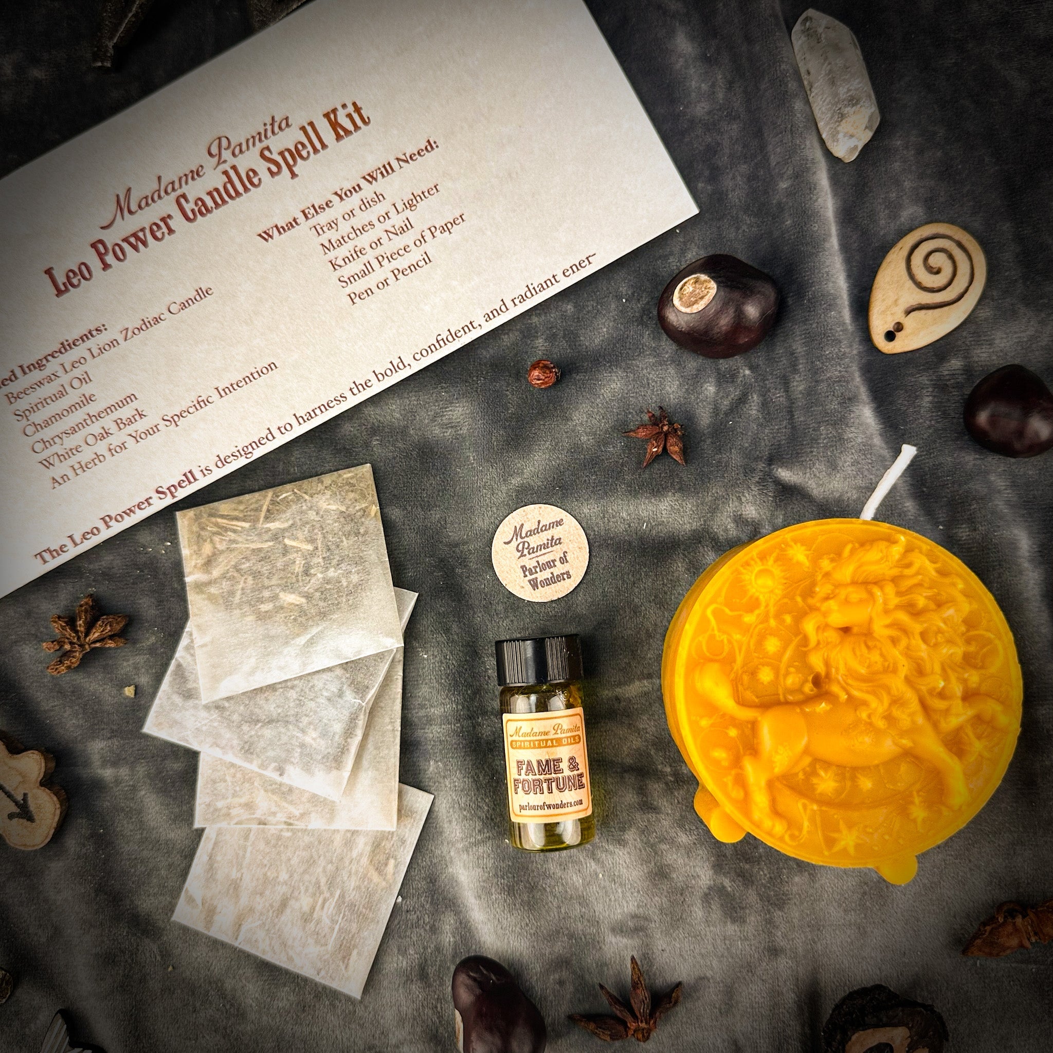 Leo Power Candle Spell Kit - Confidence, Creativity & Charisma Magic