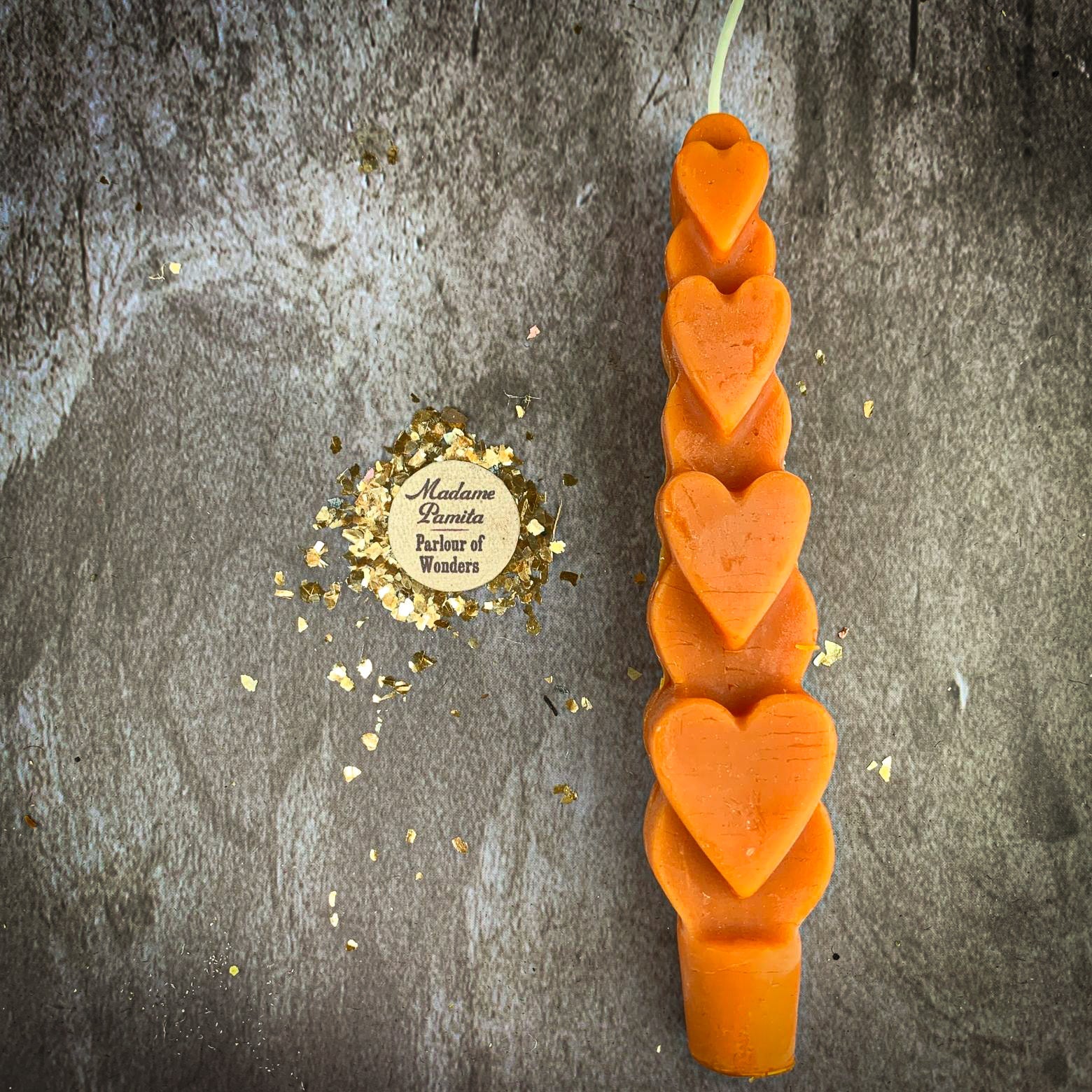 Beeswax Love Spell Heart Taper Candle