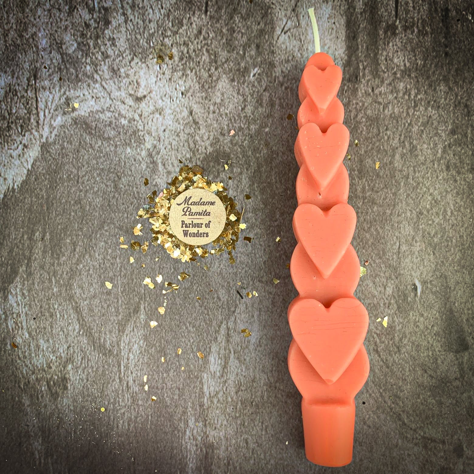 Beeswax Love Spell Heart Taper Candle