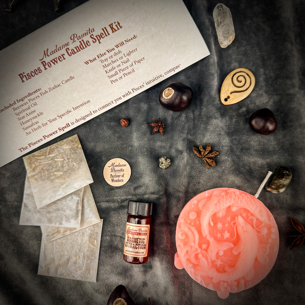 Pisces Power Candle Spell Kit - Intuition, Compassion & Dreams Magic
