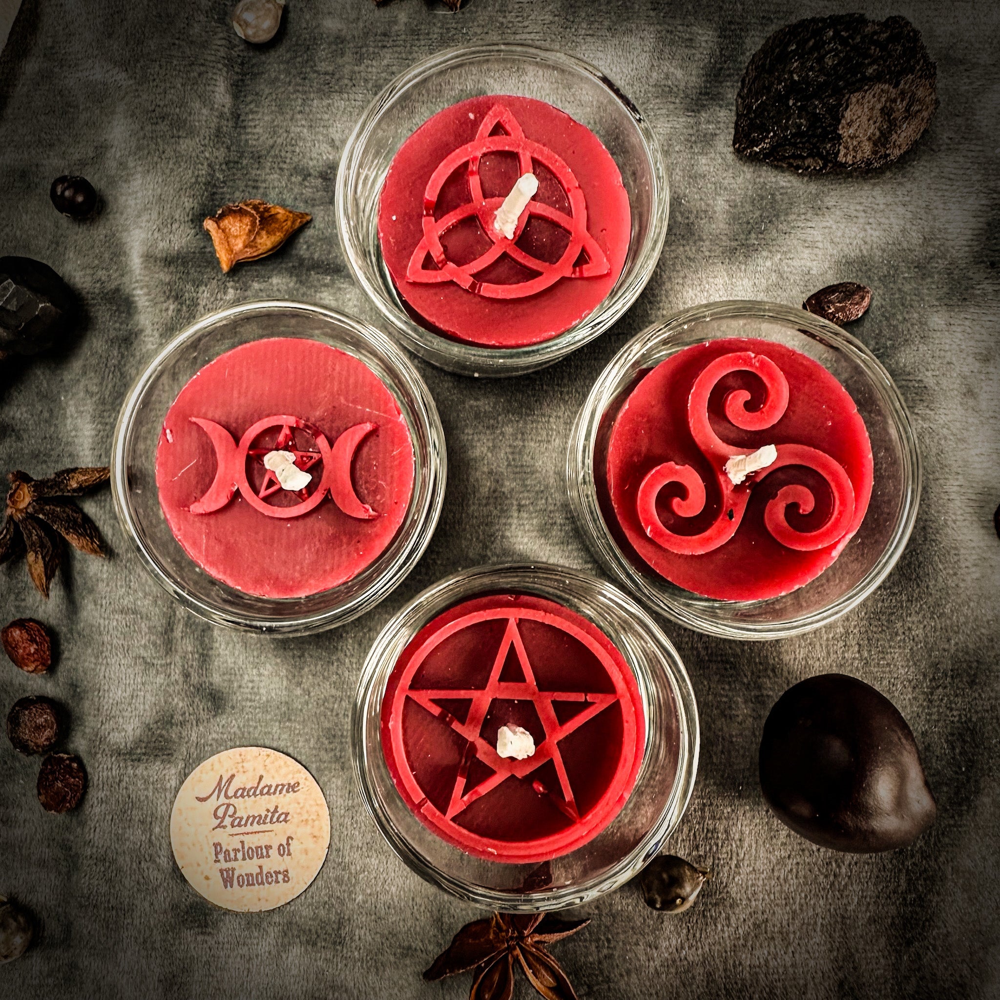 Sacred Symbols Beeswax Tea Light Set