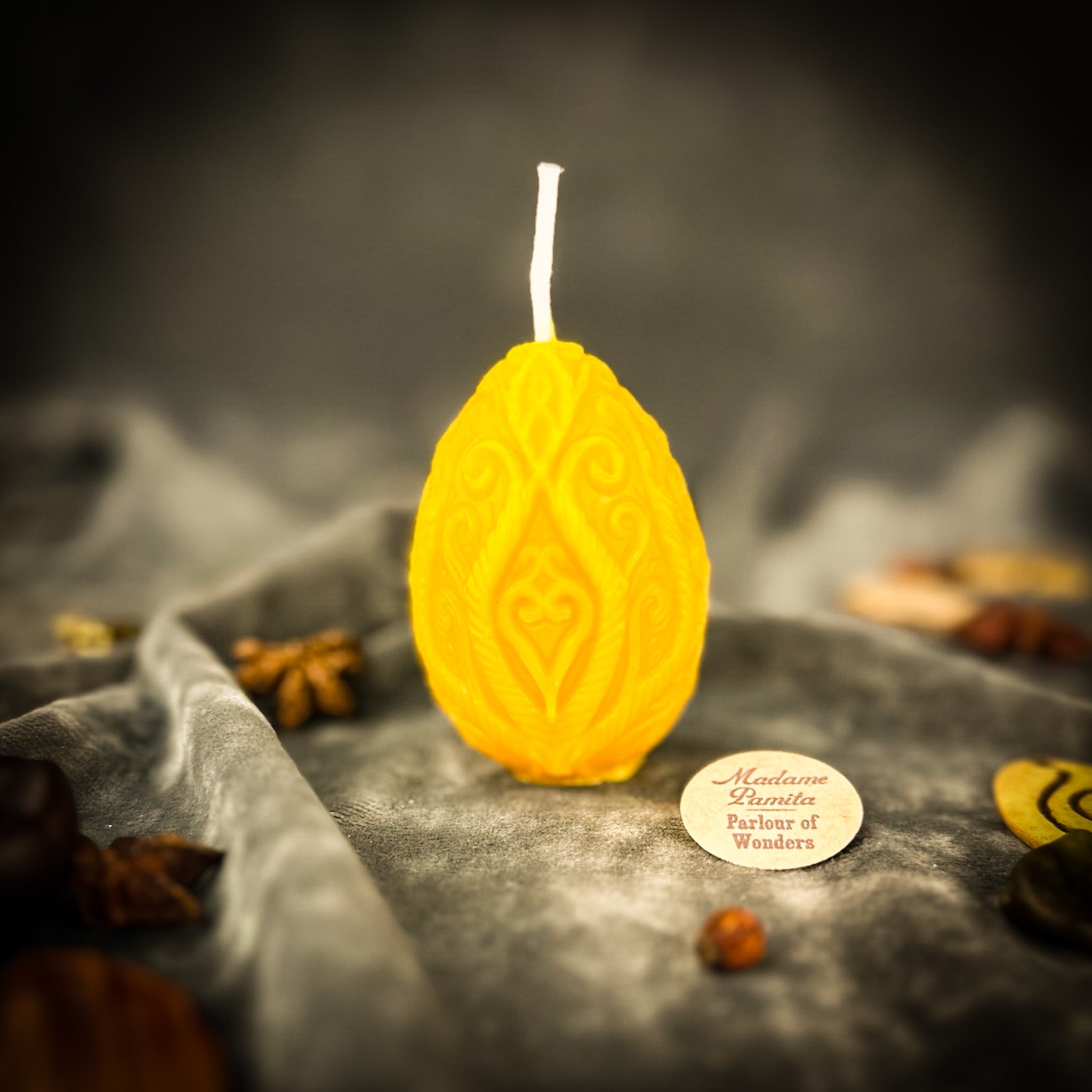 Beeswax Sertse Heart Pysanka Spell Candle - Love & Emotional Healing