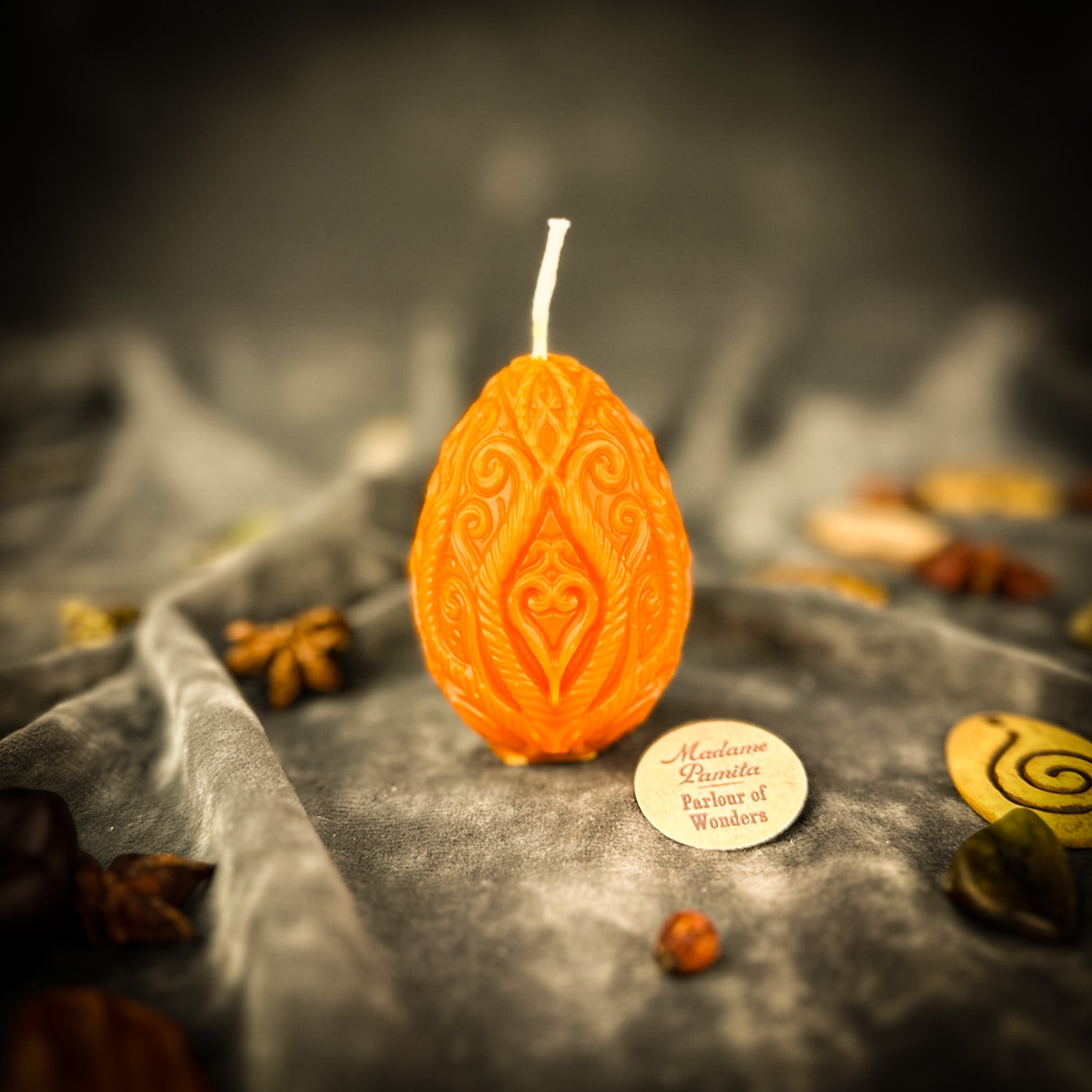 Beeswax Sertse Heart Pysanka Spell Candle - Love & Emotional Healing