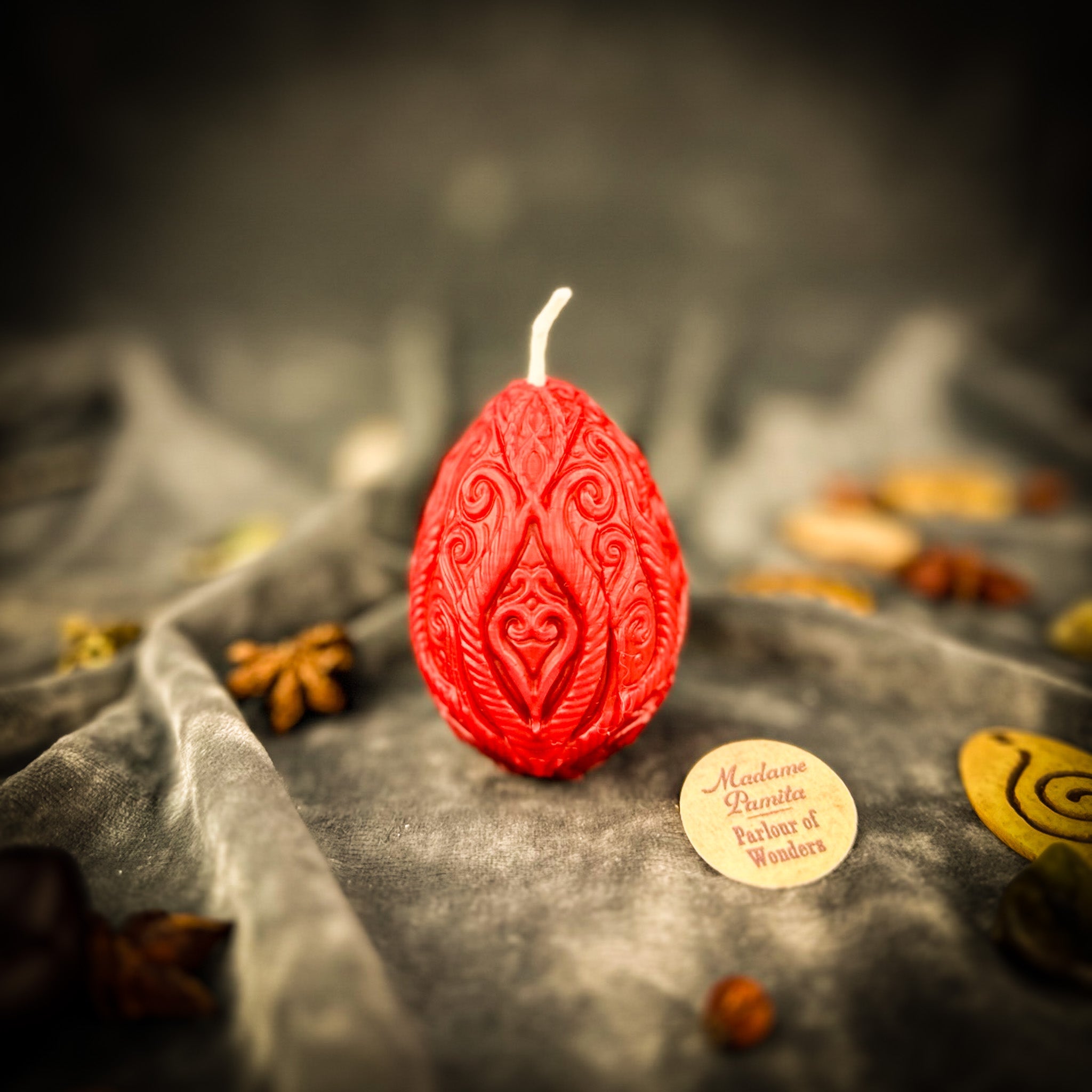 Beeswax Sertse Heart Pysanka Spell Candle - Love & Emotional Healing