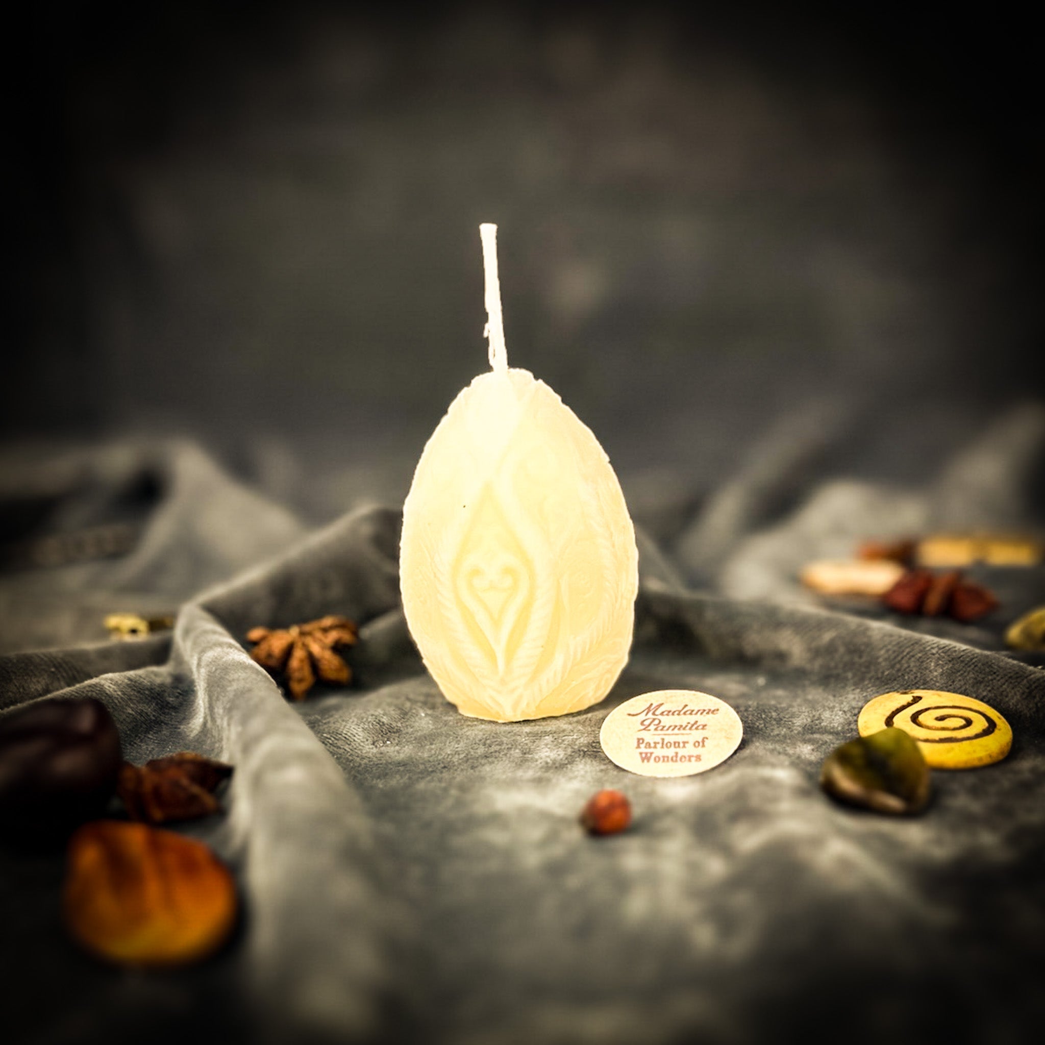 Beeswax Sertse Heart Pysanka Spell Candle - Love & Emotional Healing