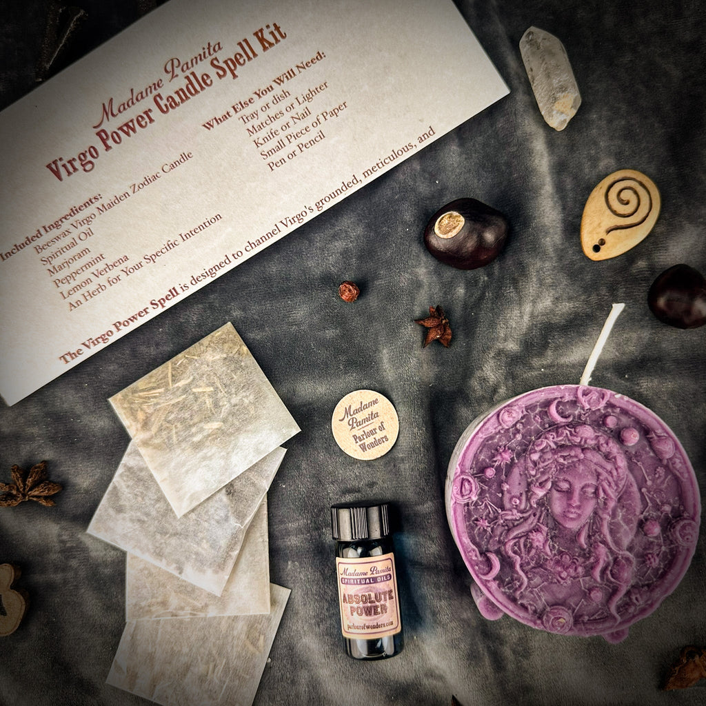 Virgo Power Candle Spell Kit - Focus, Practicality & Healing Magic