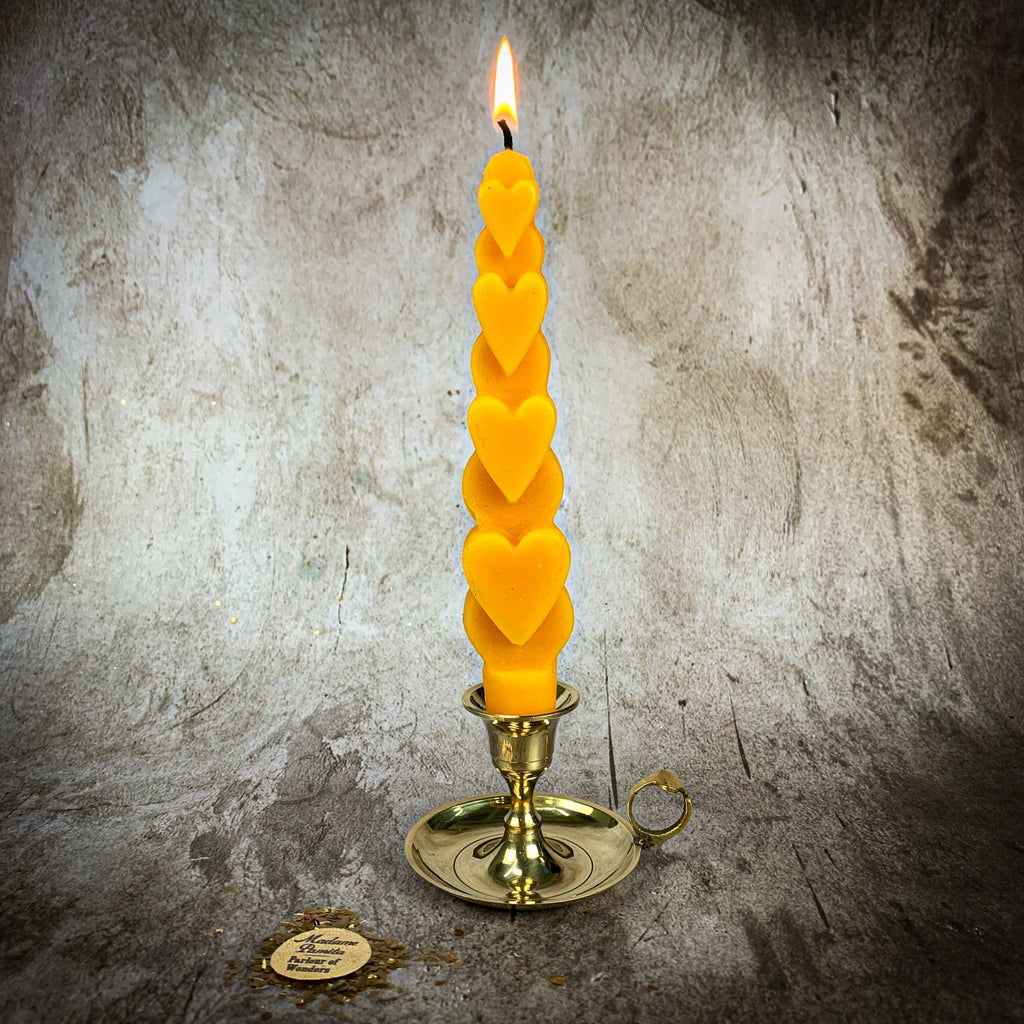 Beeswax Love Spell Heart Taper Candle