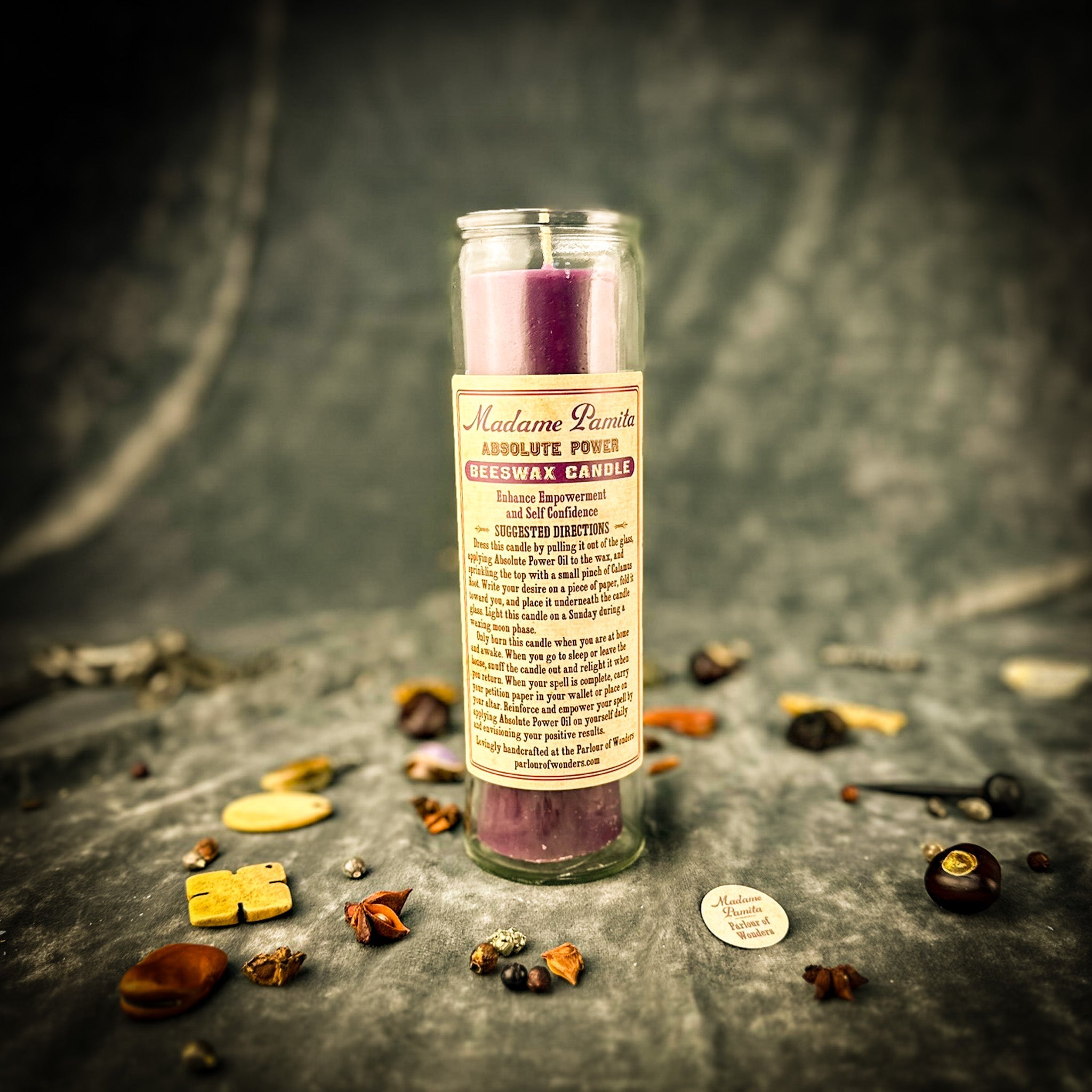 Absolute Power Beeswax Vigil Candle by Madame Pamita - Empowerment and Respect