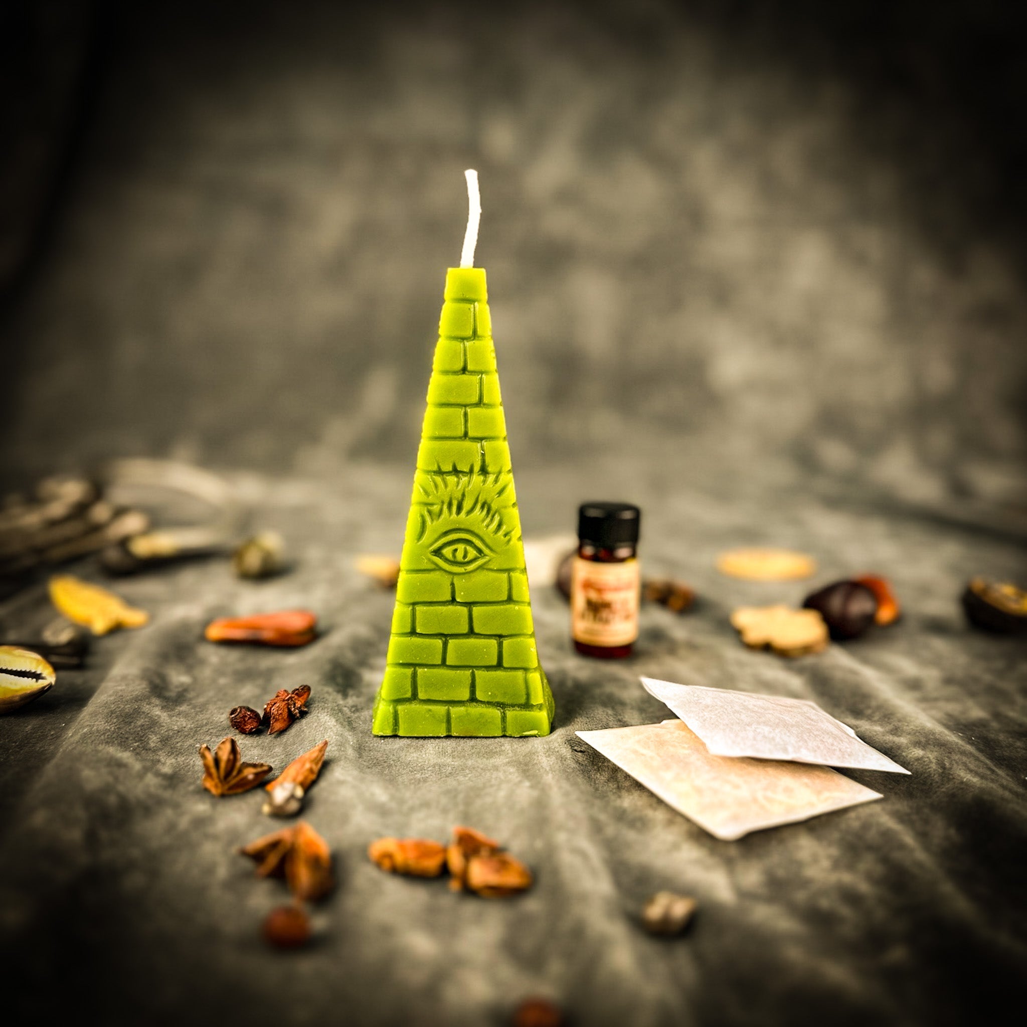 All-Seeing Eye Pyramid Candle Spell Kit - Divine Protection & Stability Magic