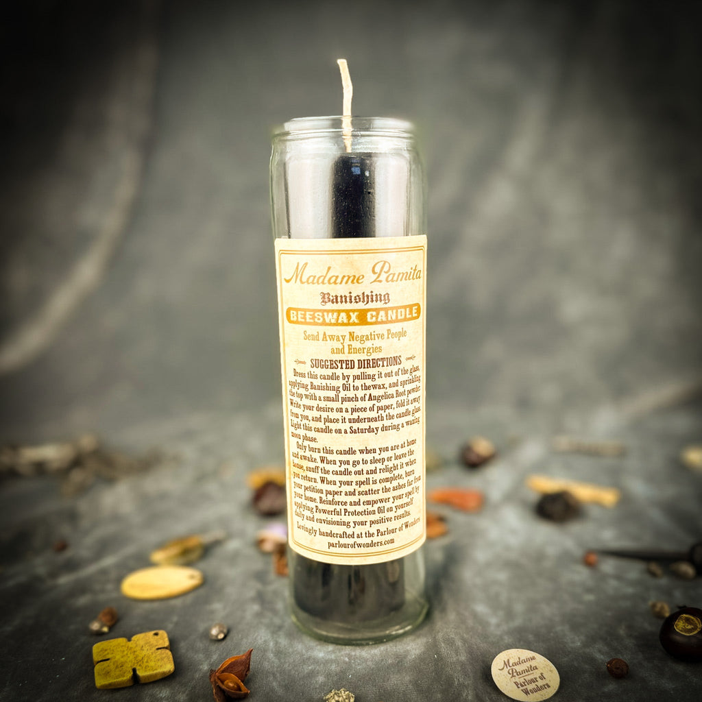 Banishing Beeswax Vigil Candle by Madame Pamita - Remove Negativity & Unwanted Influences
