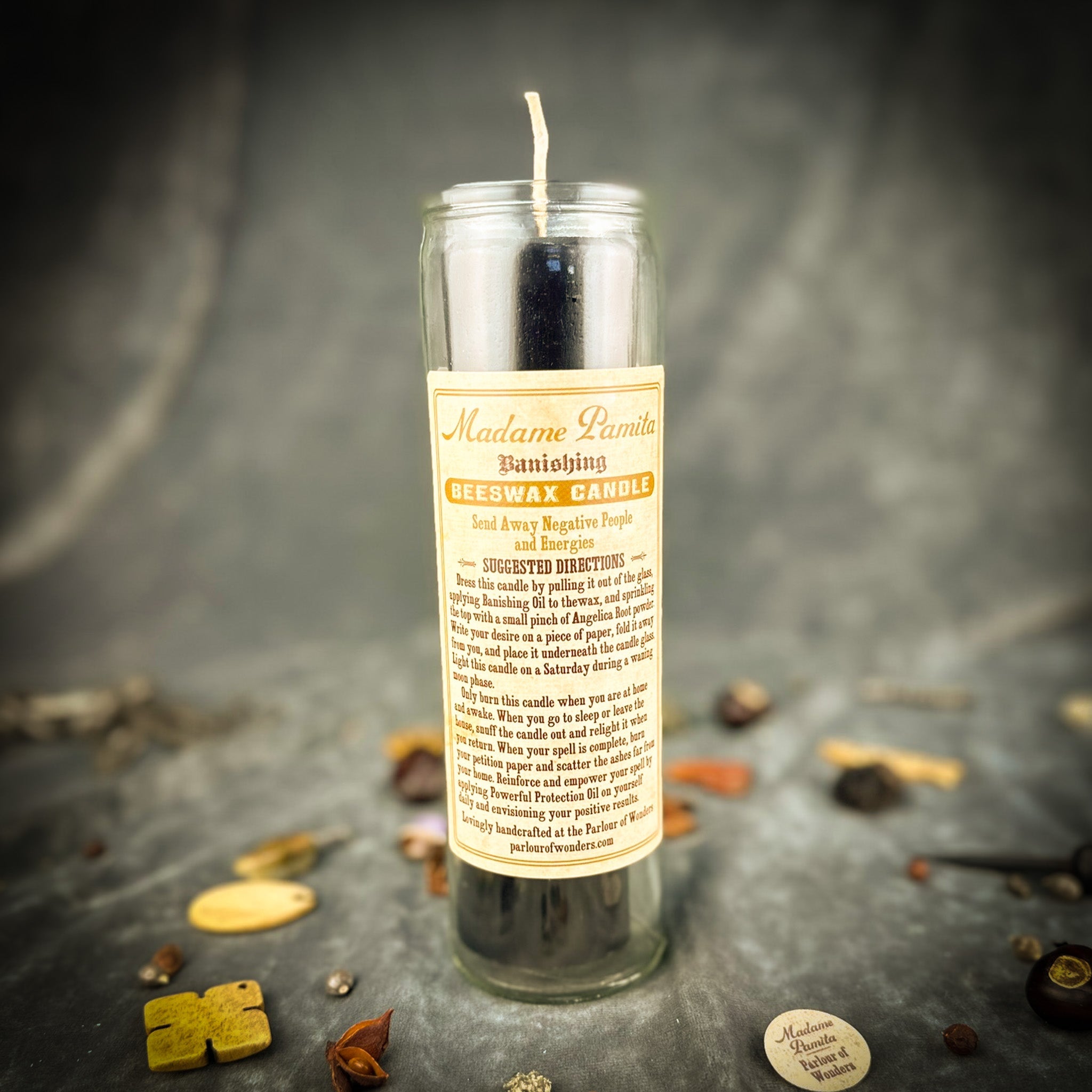 Banishing Beeswax Vigil Candle by Madame Pamita - Remove Negativity & Unwanted Influences