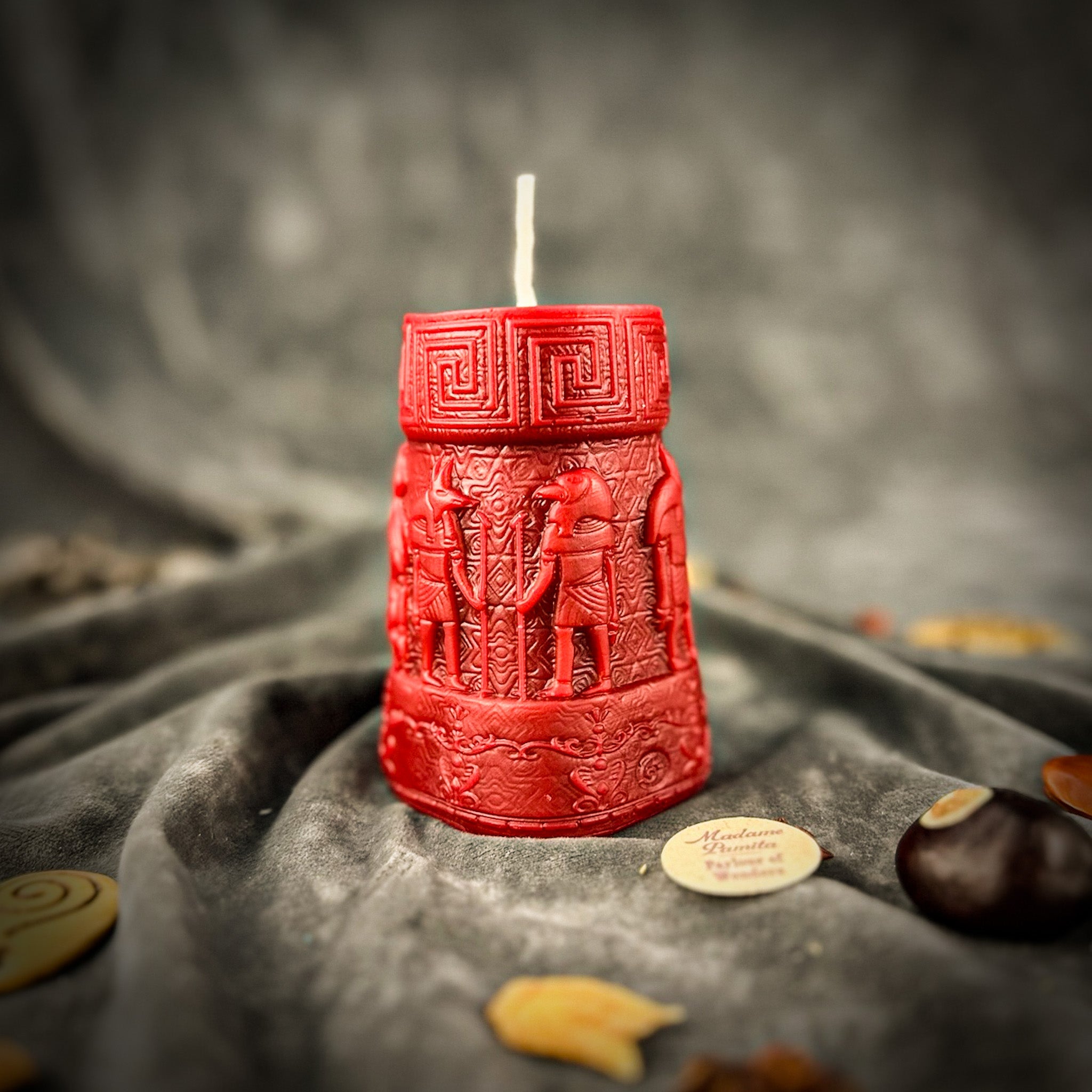 Beeswax Anubis and Horus Egyptian Pillar Spell Candle