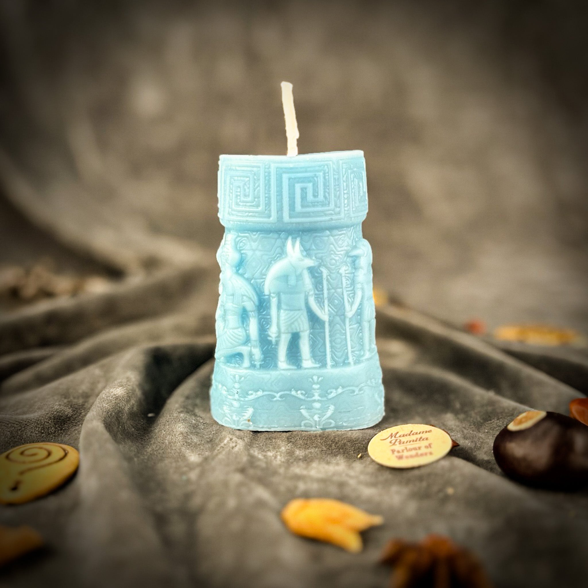 Beeswax Anubis and Horus Egyptian Pillar Spell Candle