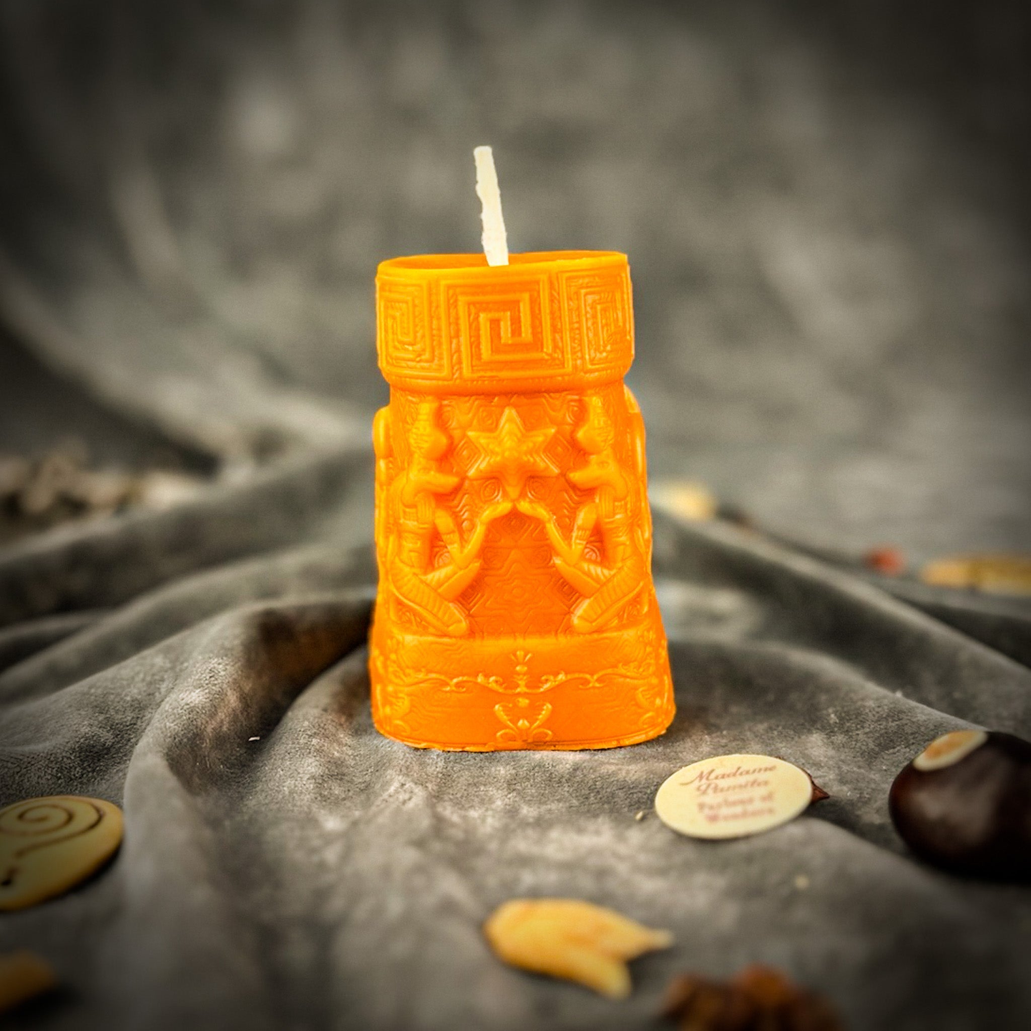 Beeswax Anubis and Horus Egyptian Pillar Spell Candle