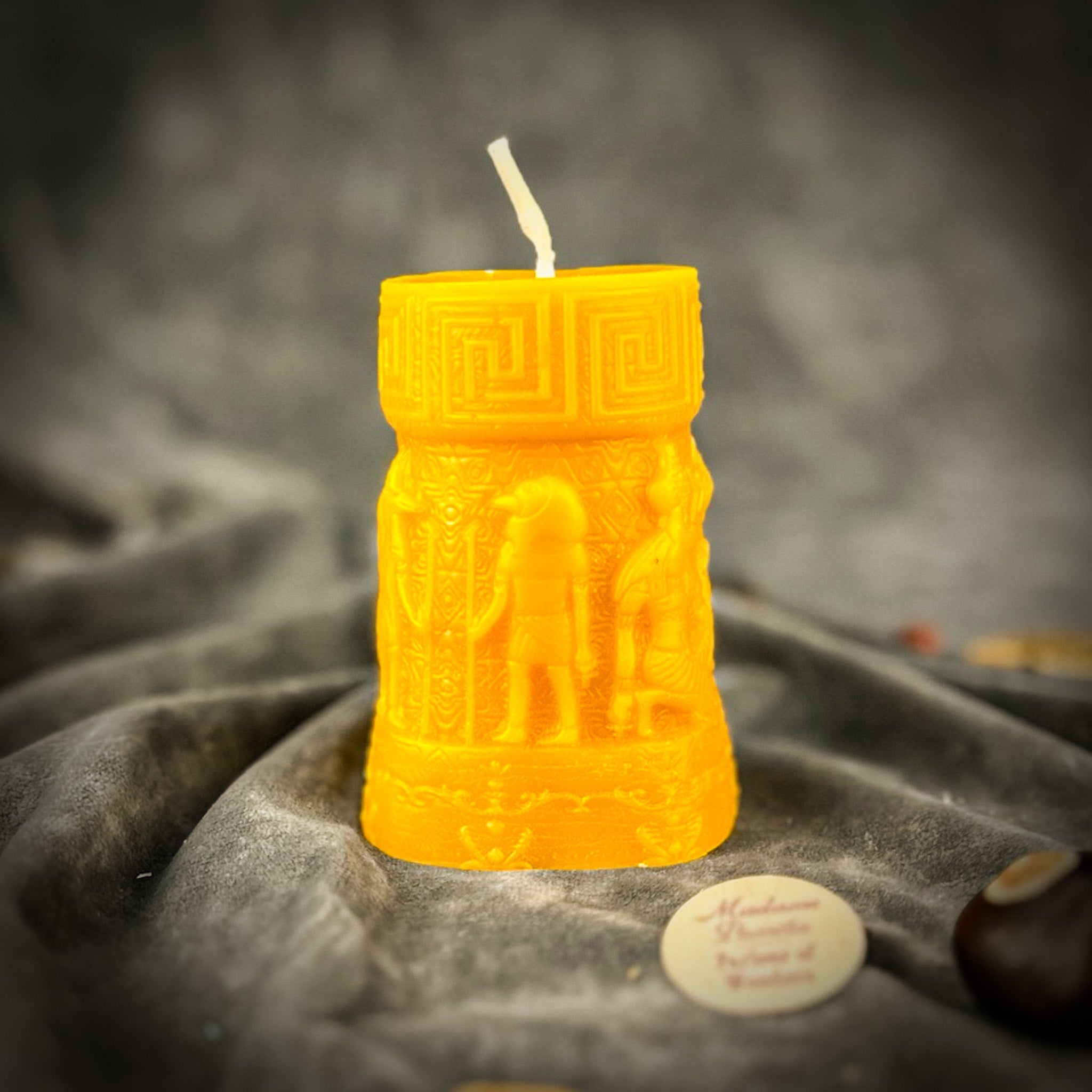 Beeswax Anubis and Horus Egyptian Pillar Spell Candle