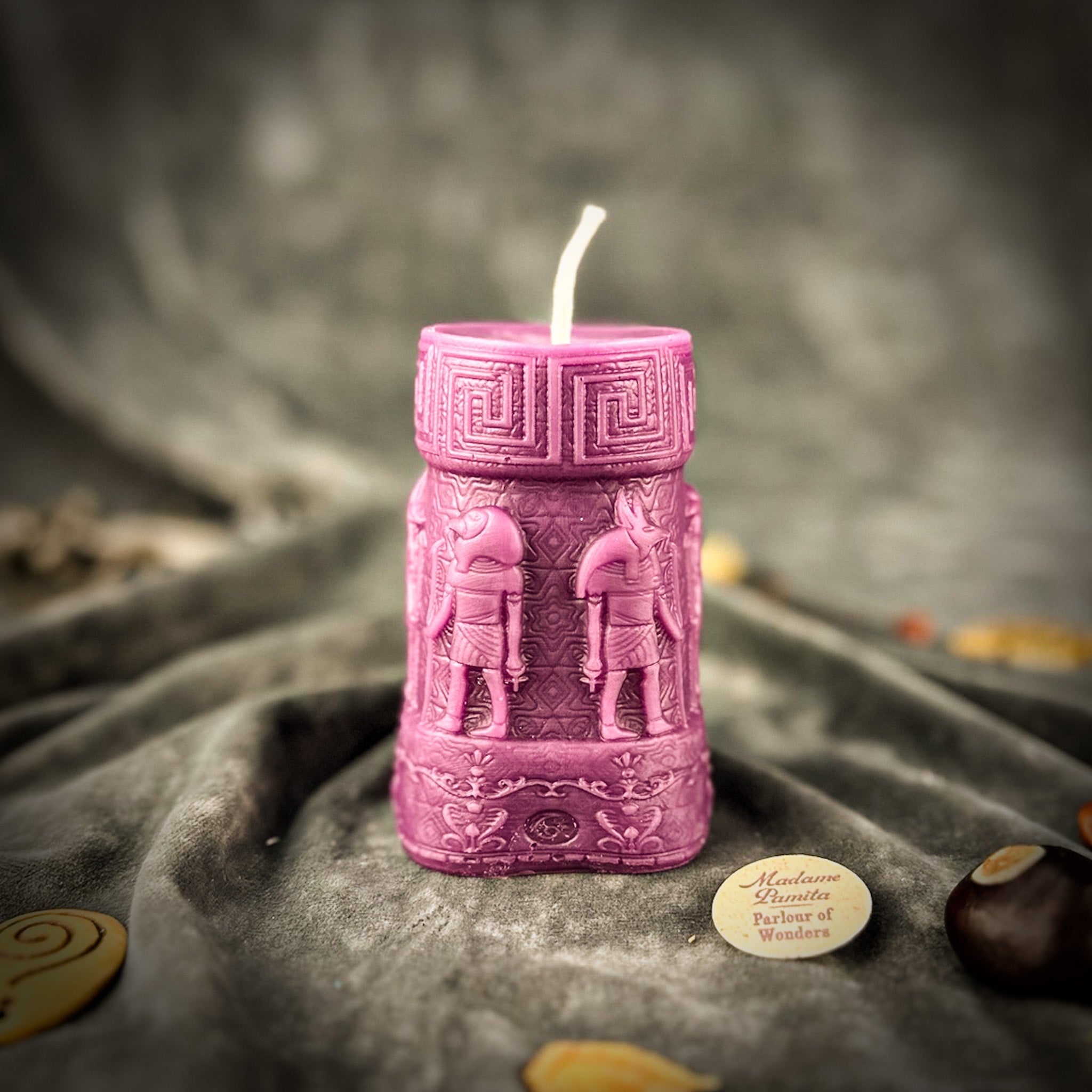 Beeswax Anubis and Horus Egyptian Pillar Spell Candle