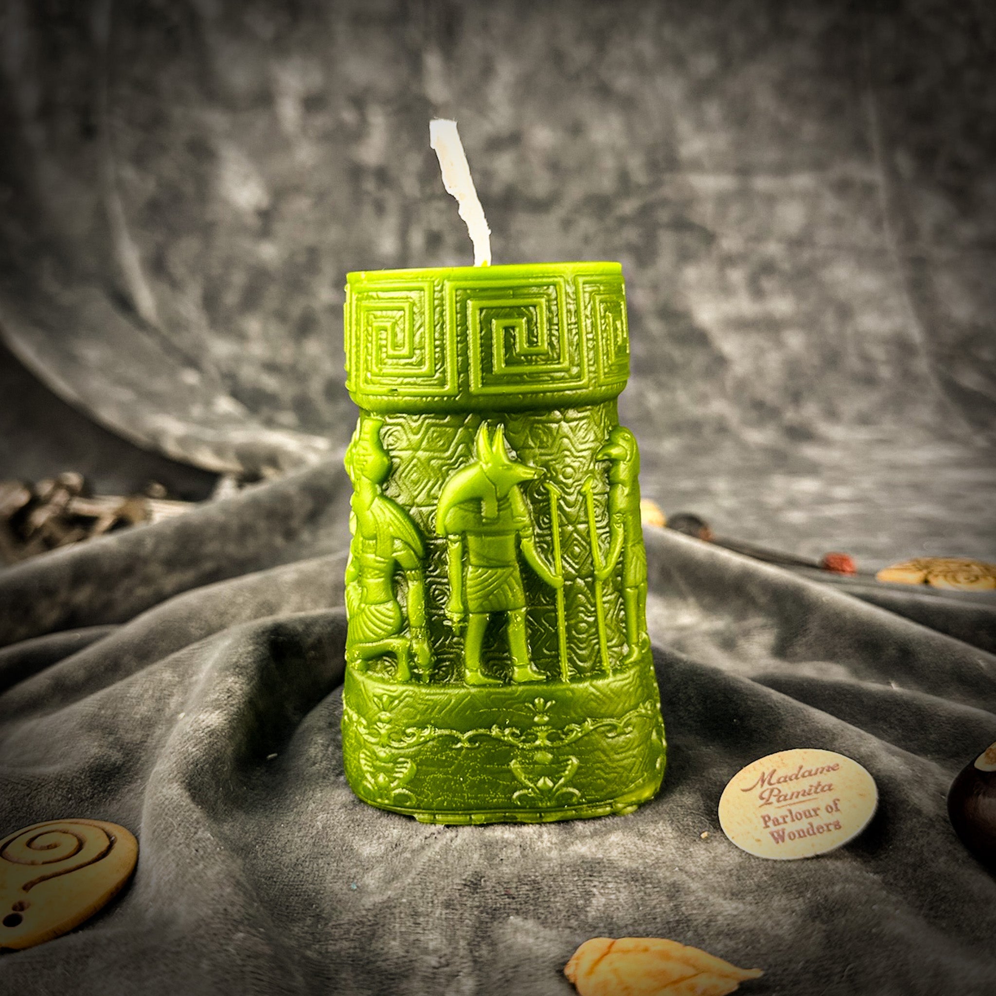 Beeswax Anubis and Horus Egyptian Pillar Spell Candle
