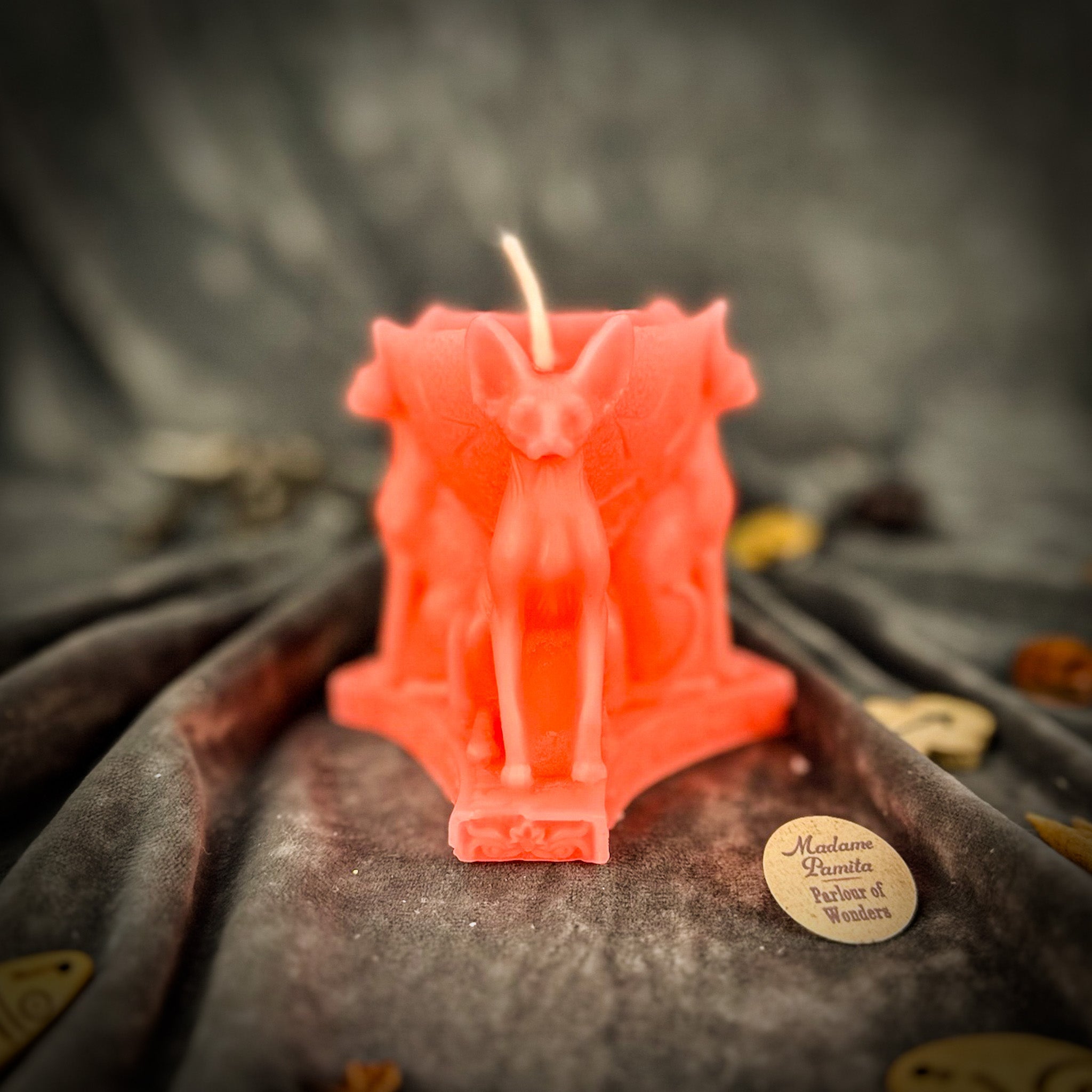 Beeswax Bastet Triple Protection Spell Candle