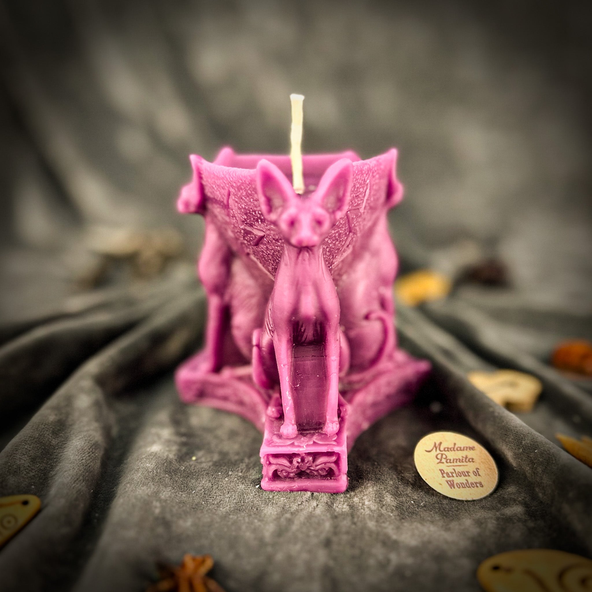Beeswax Bastet Triple Protection Spell Candle