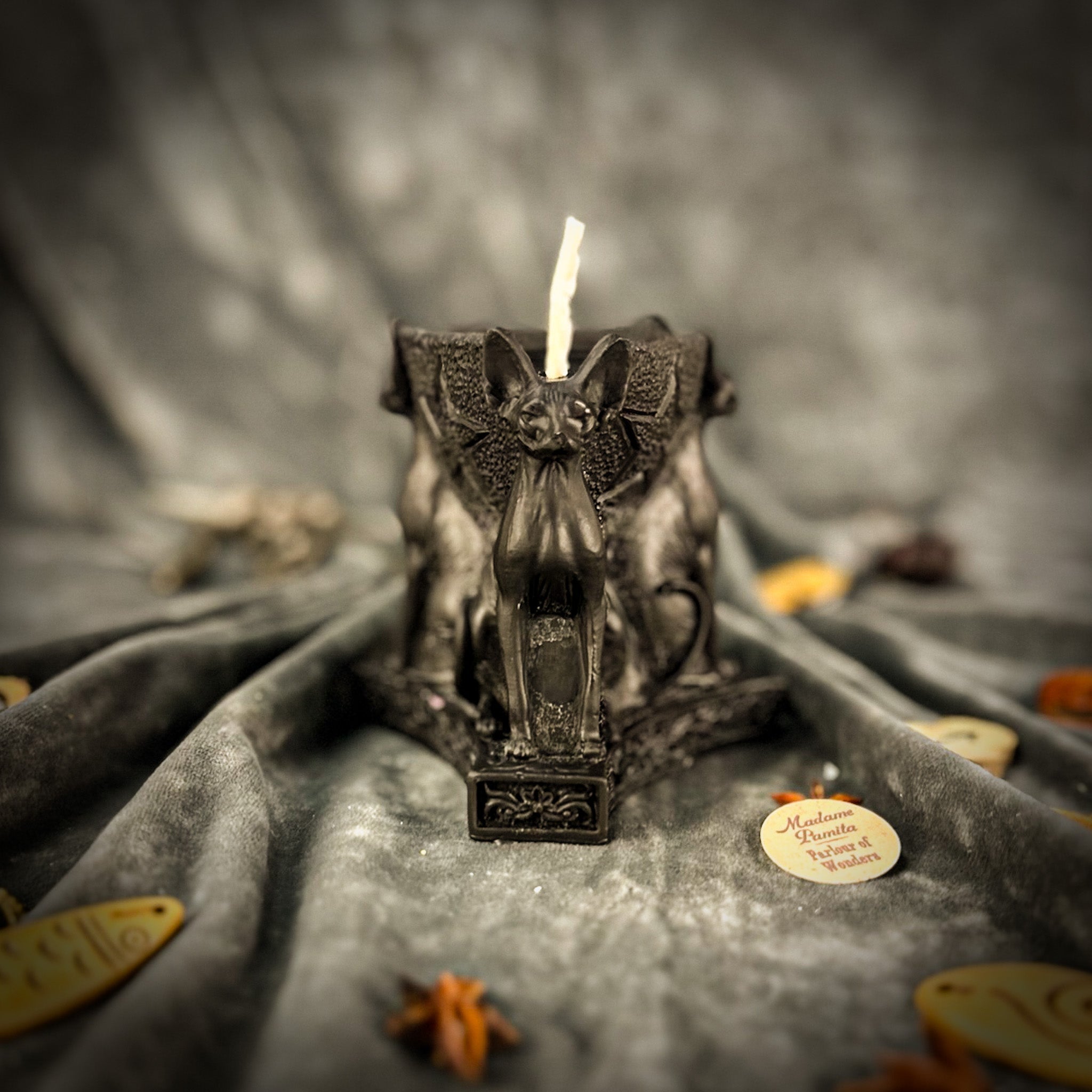 Beeswax Bastet Triple Protection Spell Candle