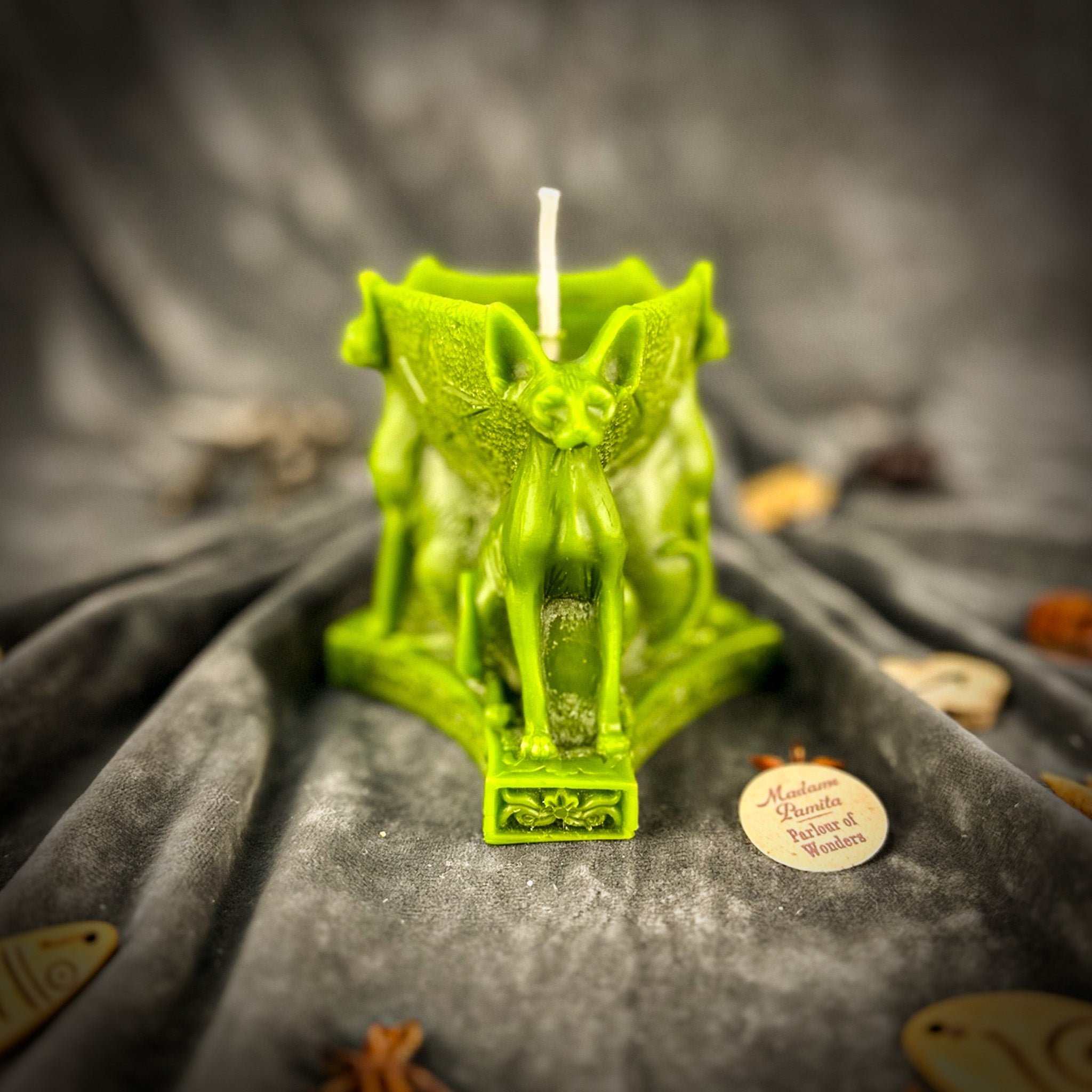 Beeswax Bastet Triple Protection Spell Candle