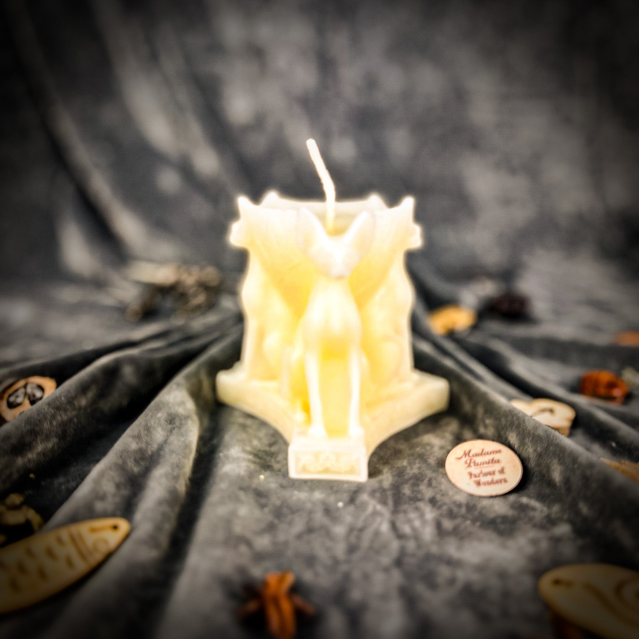 Beeswax Bastet Triple Protection Spell Candle