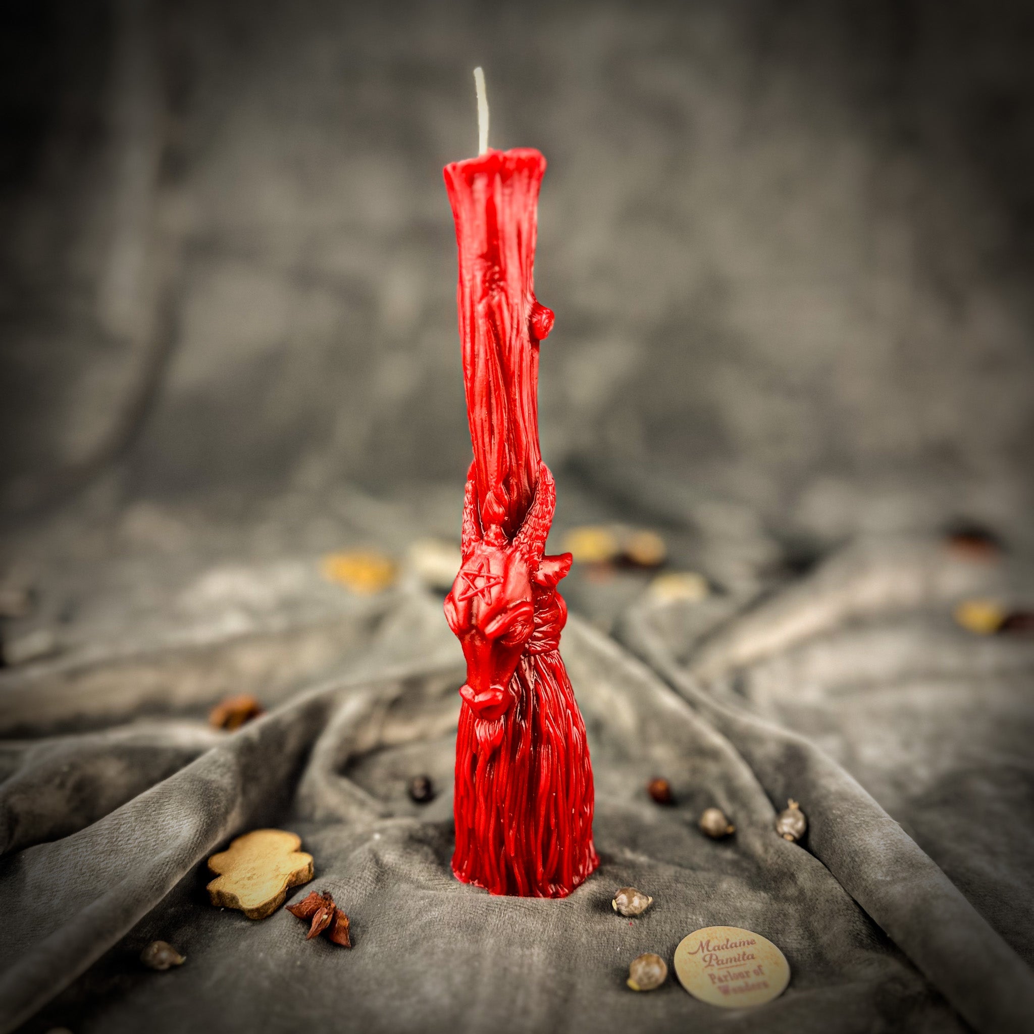 Beeswax Sacred Goat Broom Spell Candle