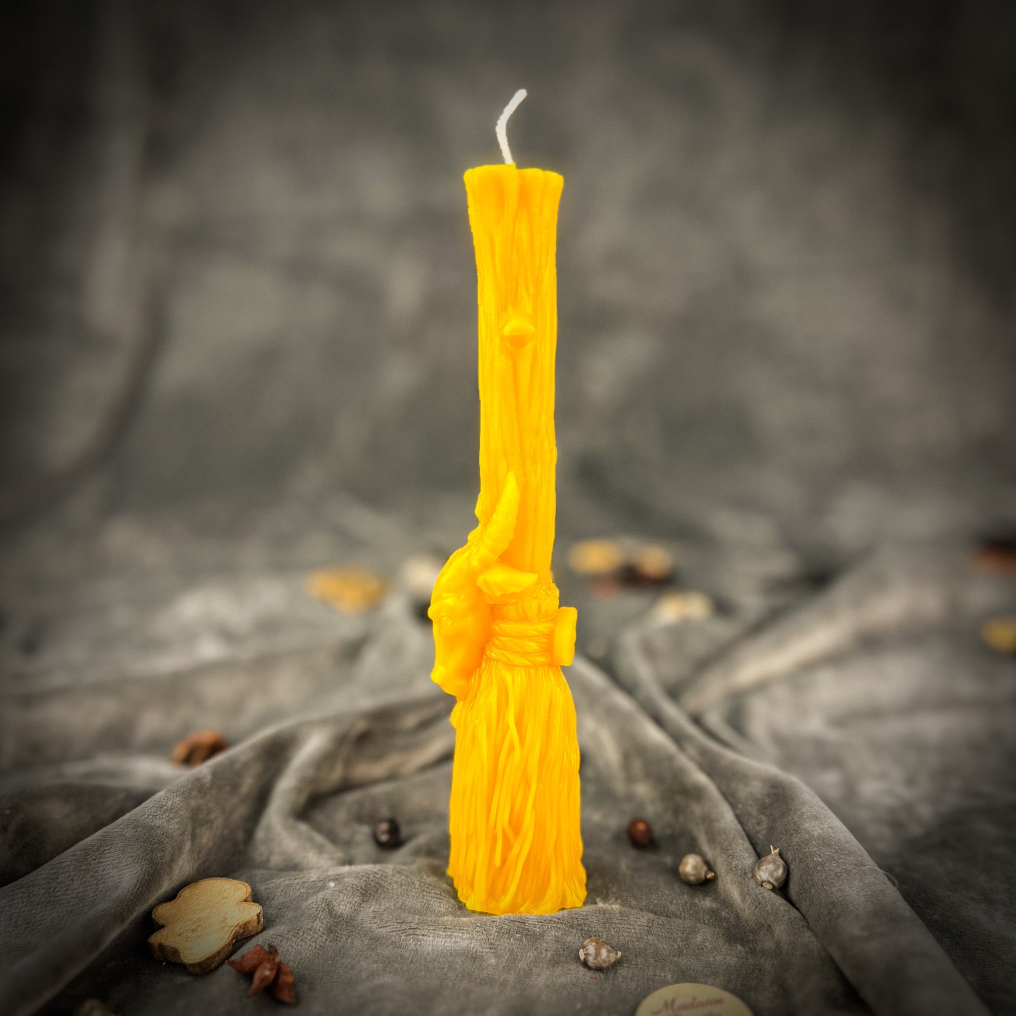 Beeswax Sacred Goat Broom Spell Candle