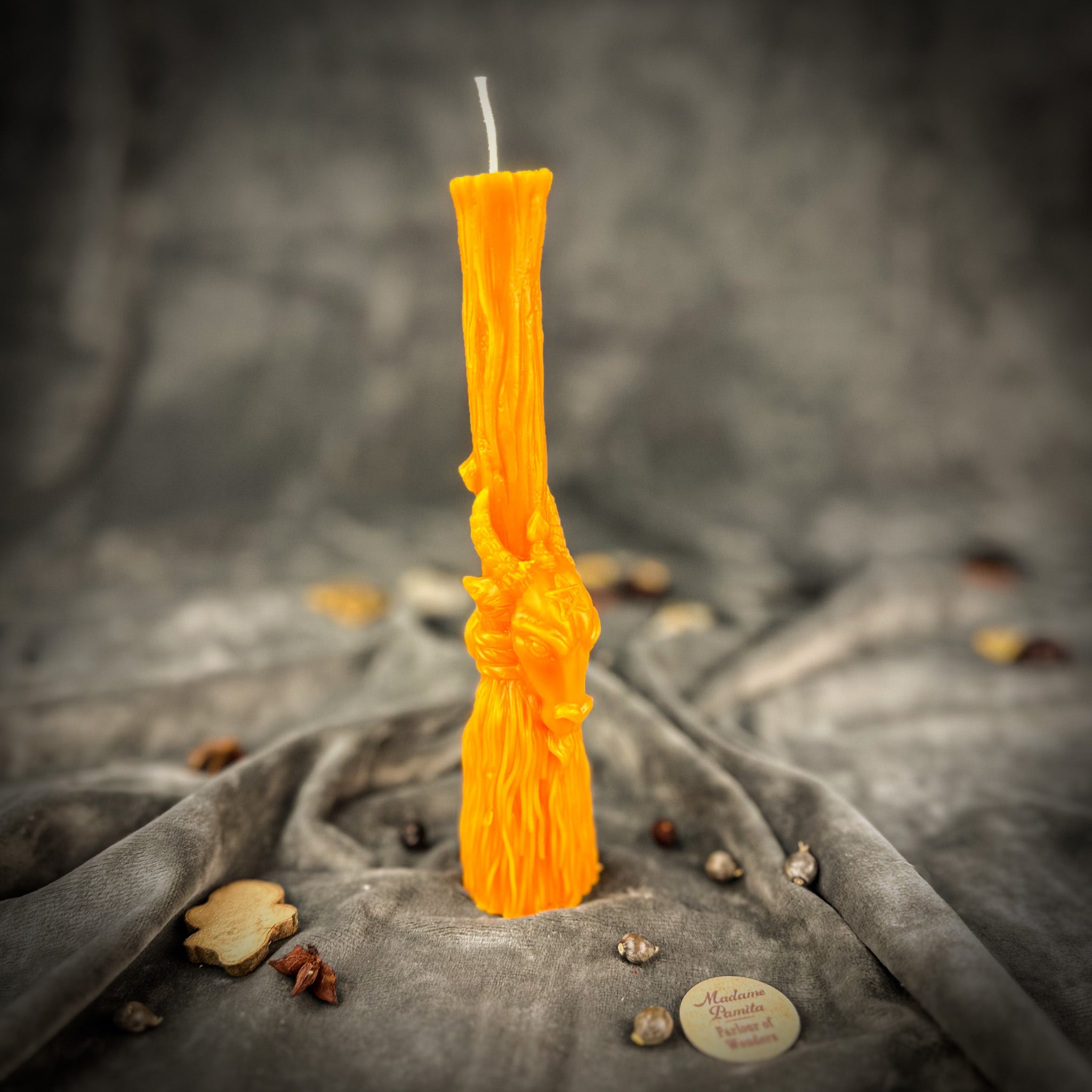 Beeswax Sacred Goat Broom Spell Candle