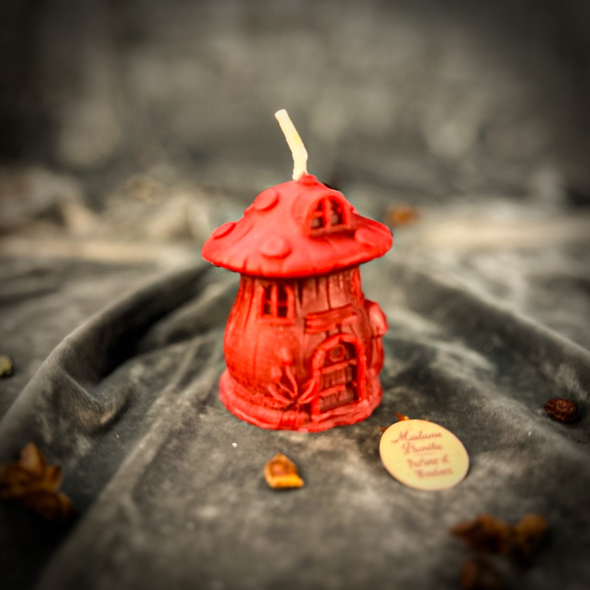 Beeswax Cleansing Mushroom Fairy Hut Spell Candle