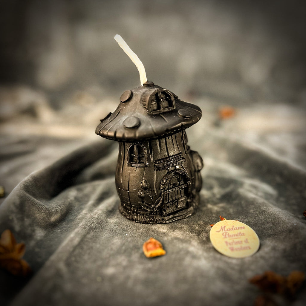Beeswax Cleansing Mushroom Fairy Hut Spell Candle
