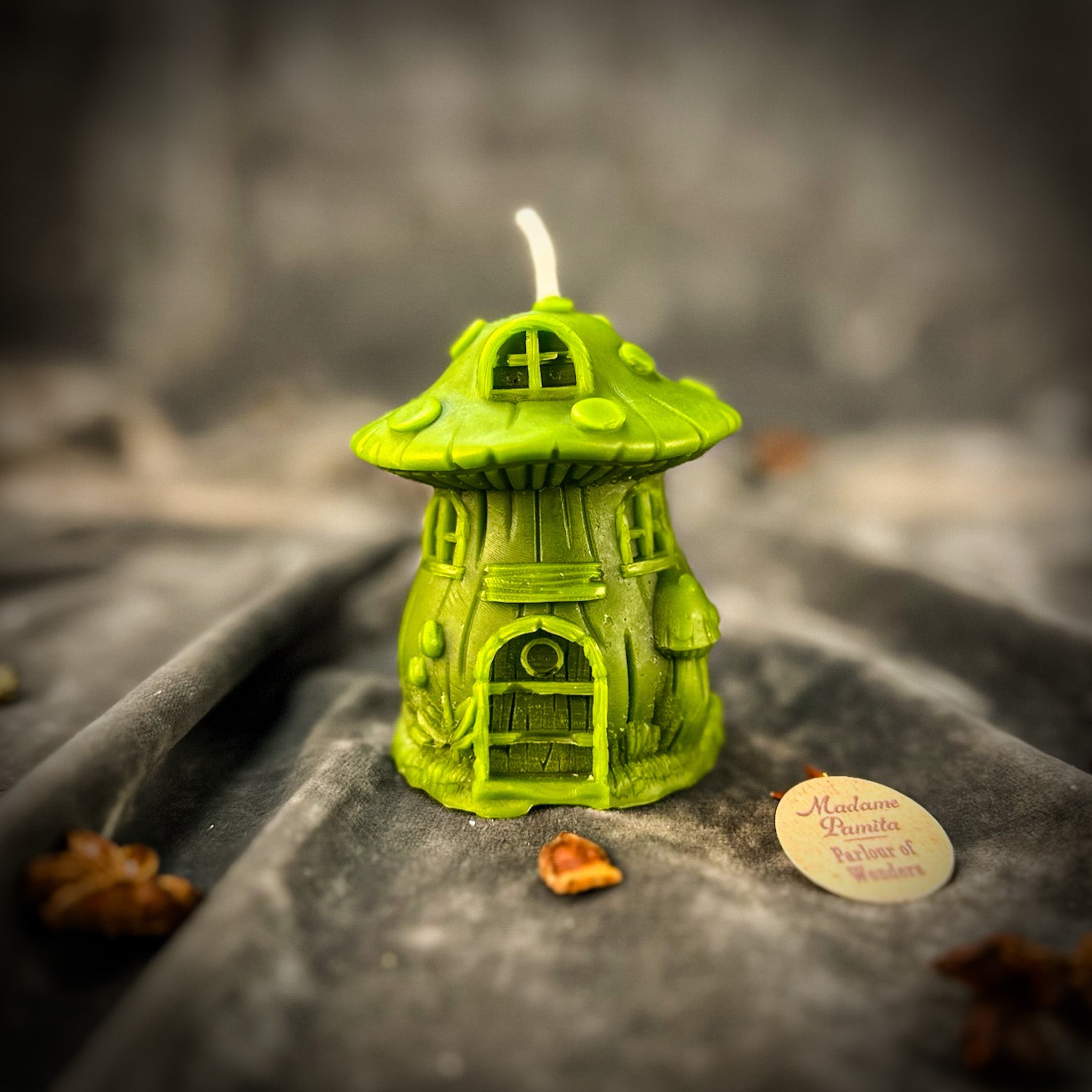 Beeswax Cleansing Mushroom Fairy Hut Spell Candle