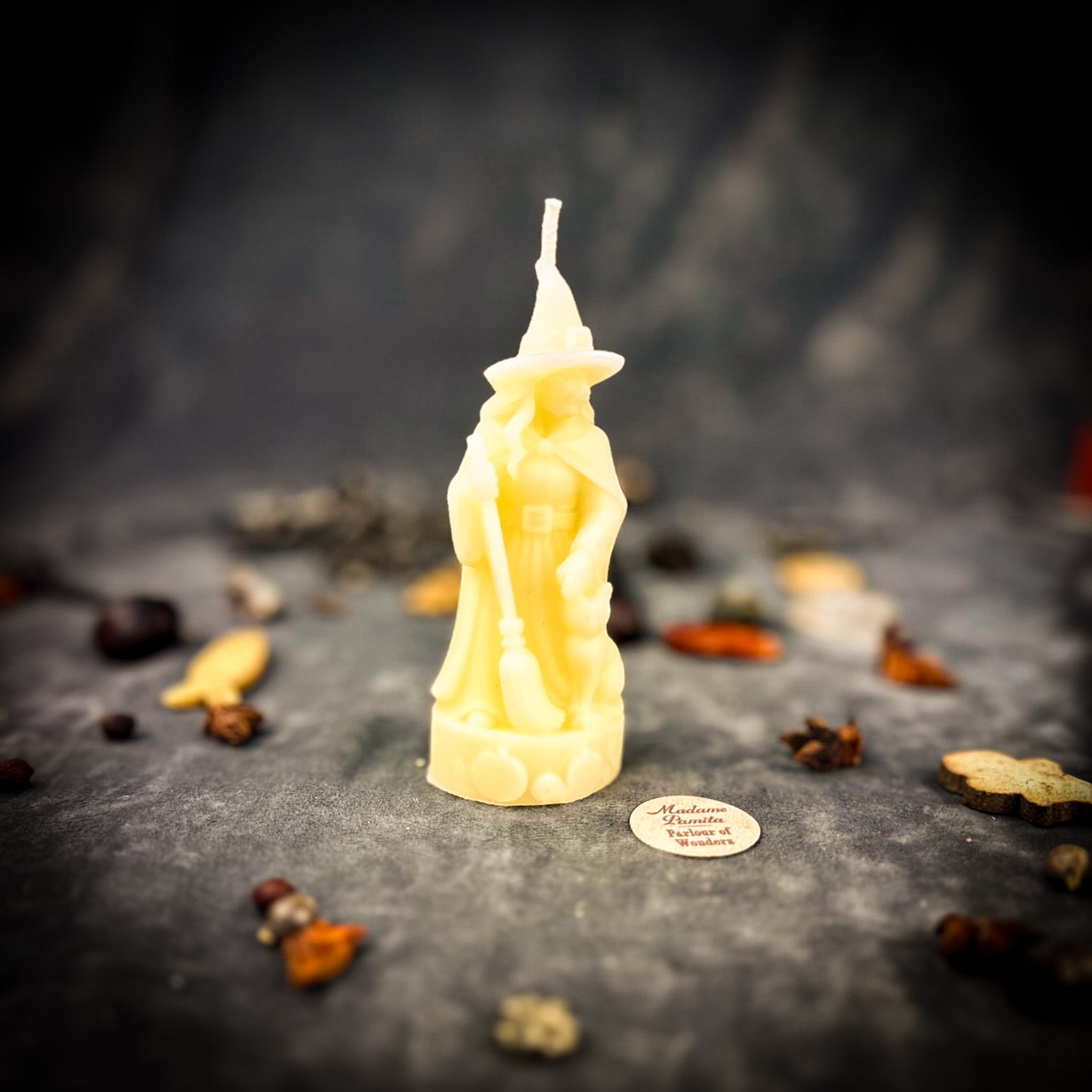 Beeswax Crone Witch Spell Candle - Elder Wisdom & Empowerment Magic