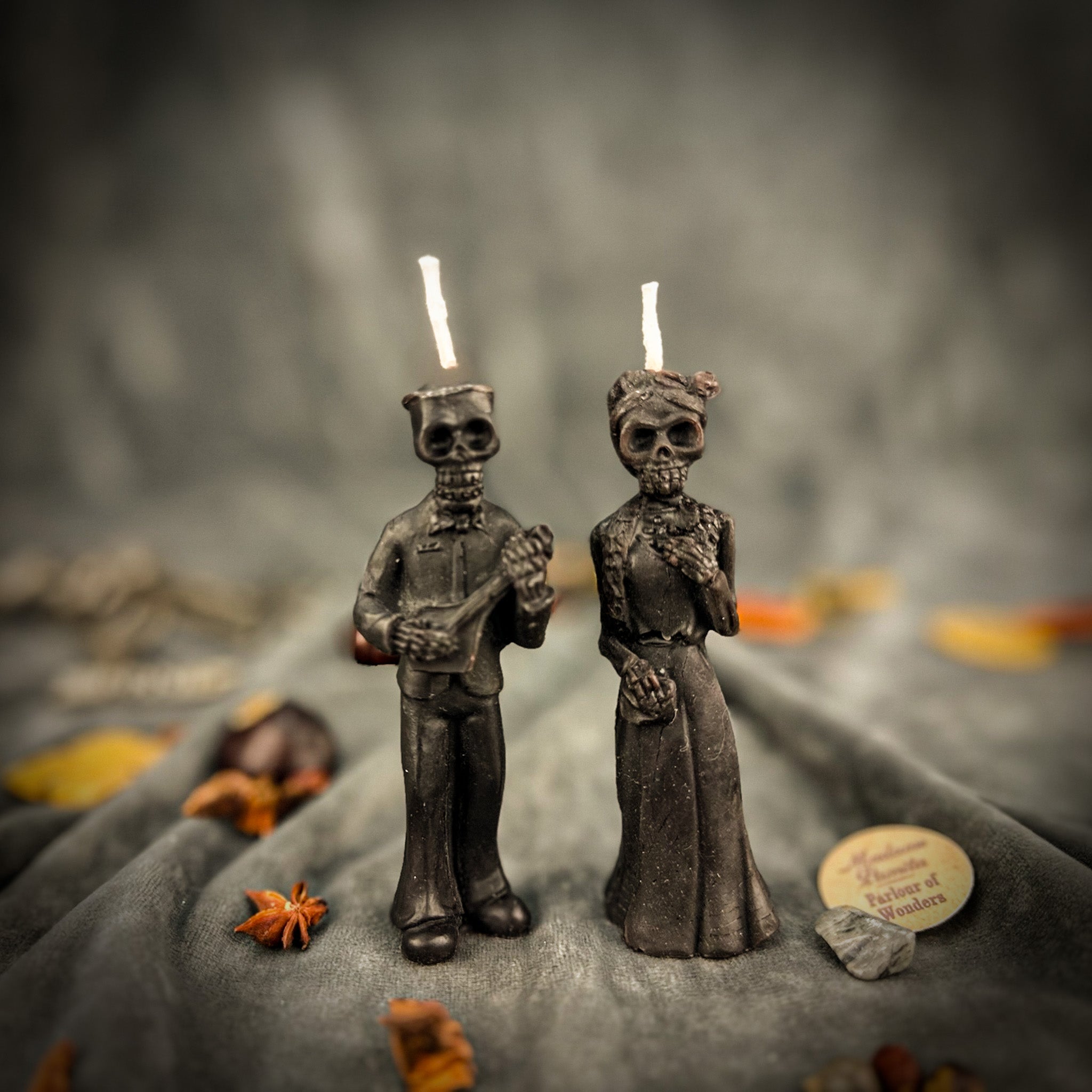 Beeswax Dia de Los Muertos Skeleton Spell Candle Set