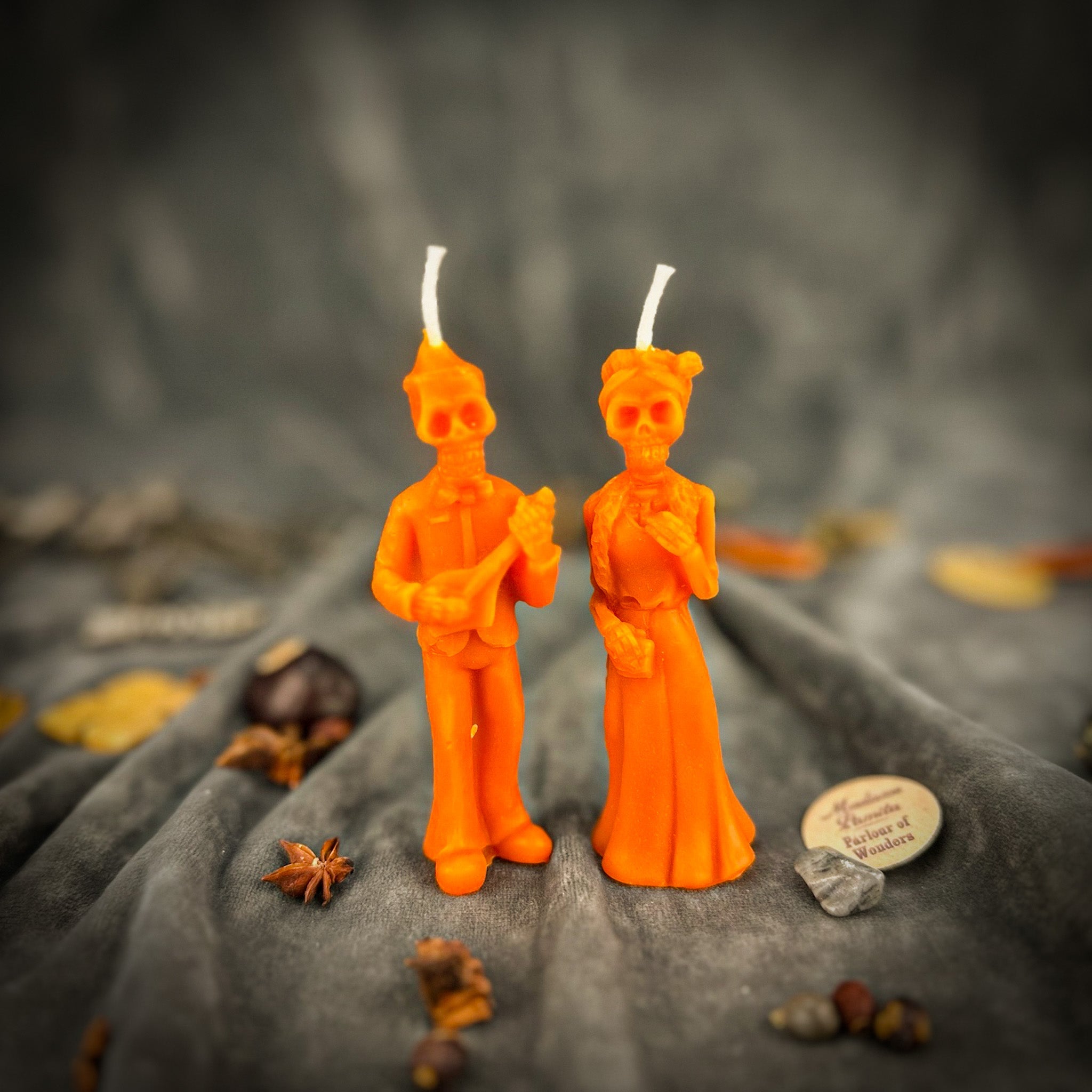 Beeswax Dia de Los Muertos Skeleton Spell Candle Set