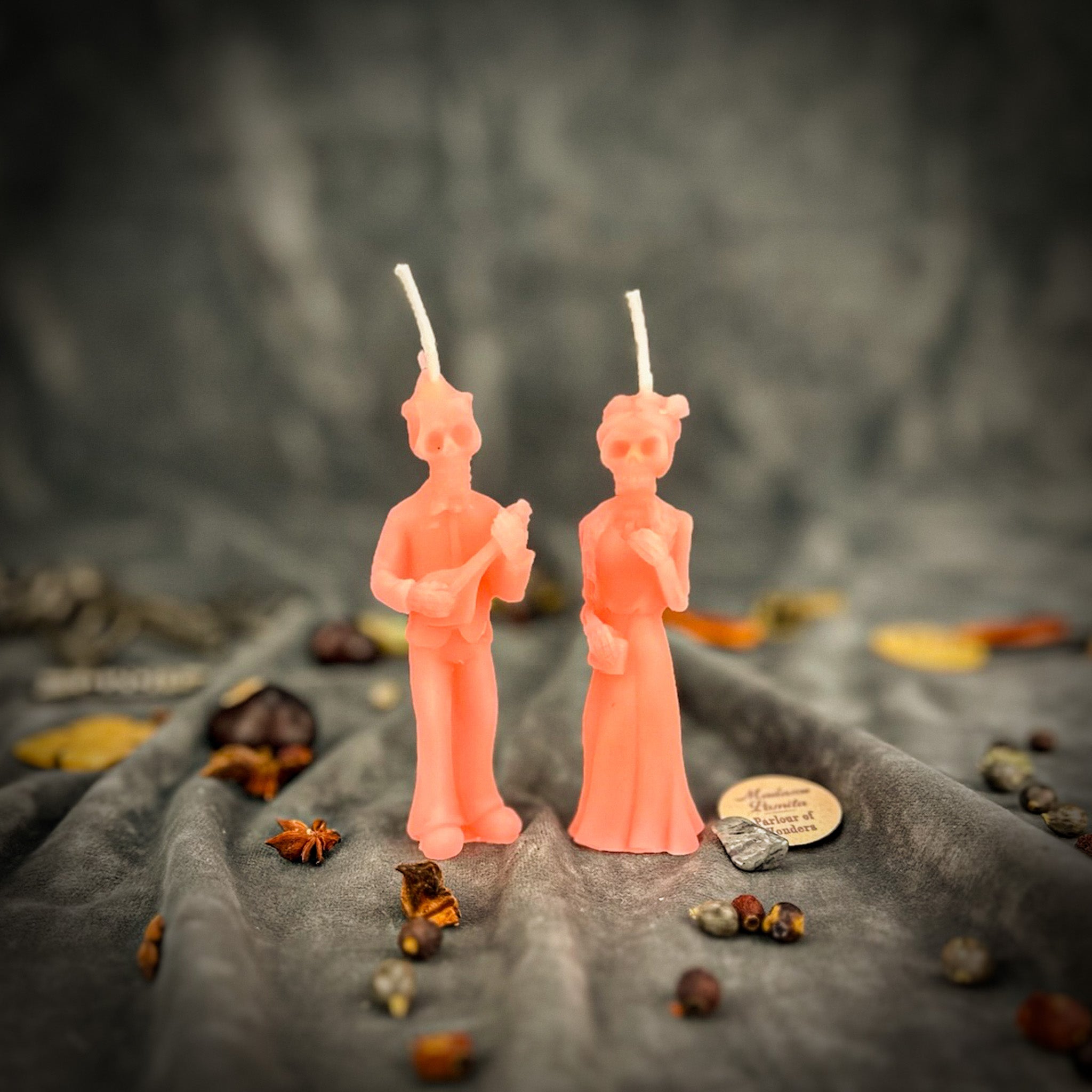 Beeswax Dia de Los Muertos Skeleton Spell Candle Set