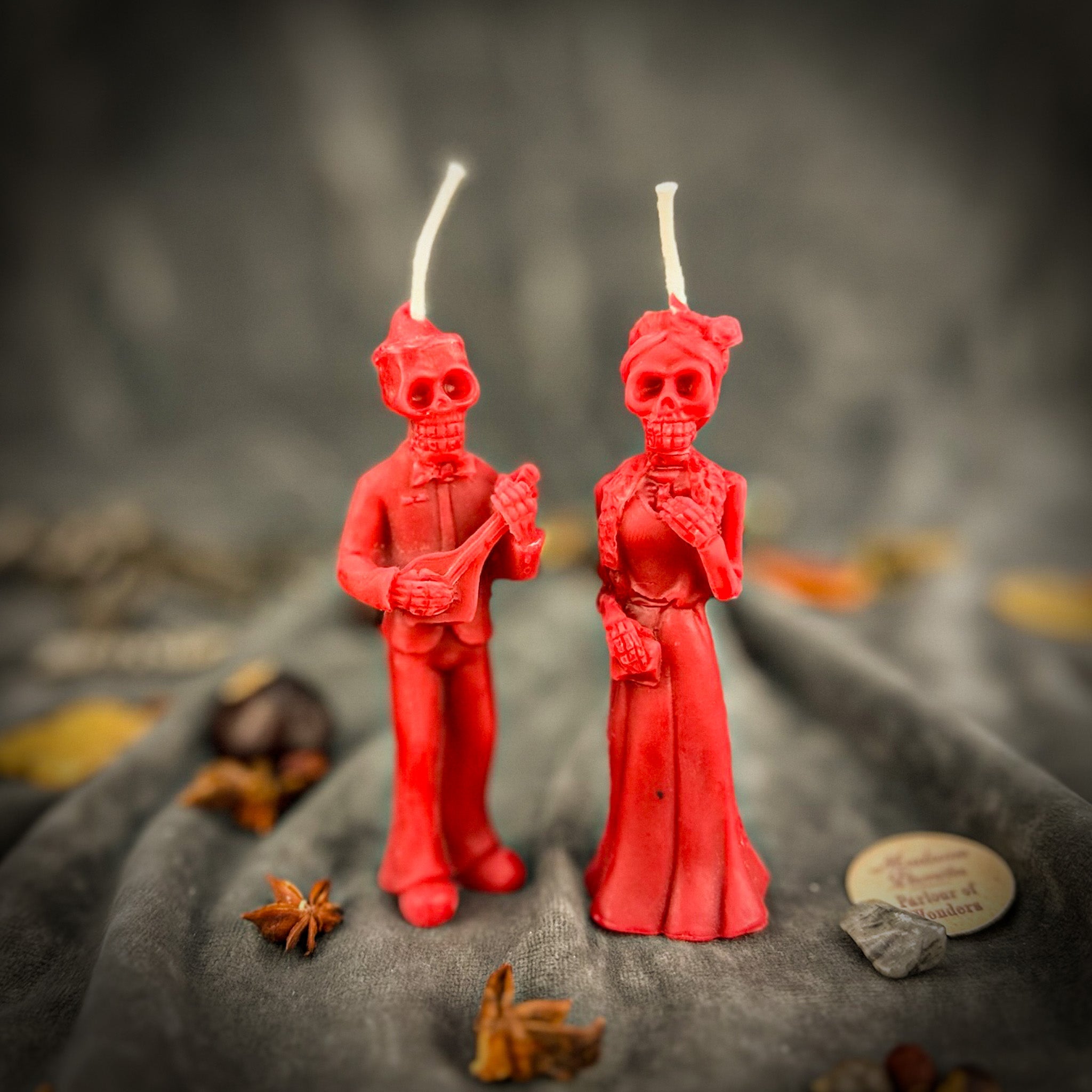 Beeswax Dia de Los Muertos Skeleton Spell Candle Set