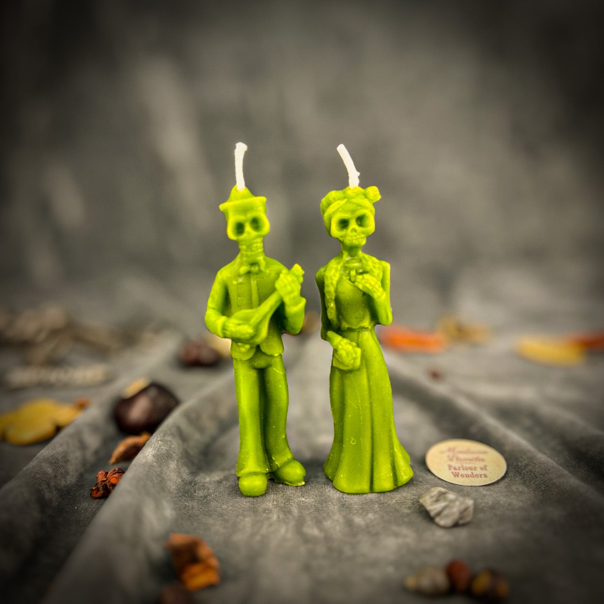 Beeswax Dia de Los Muertos Skeleton Spell Candle Set