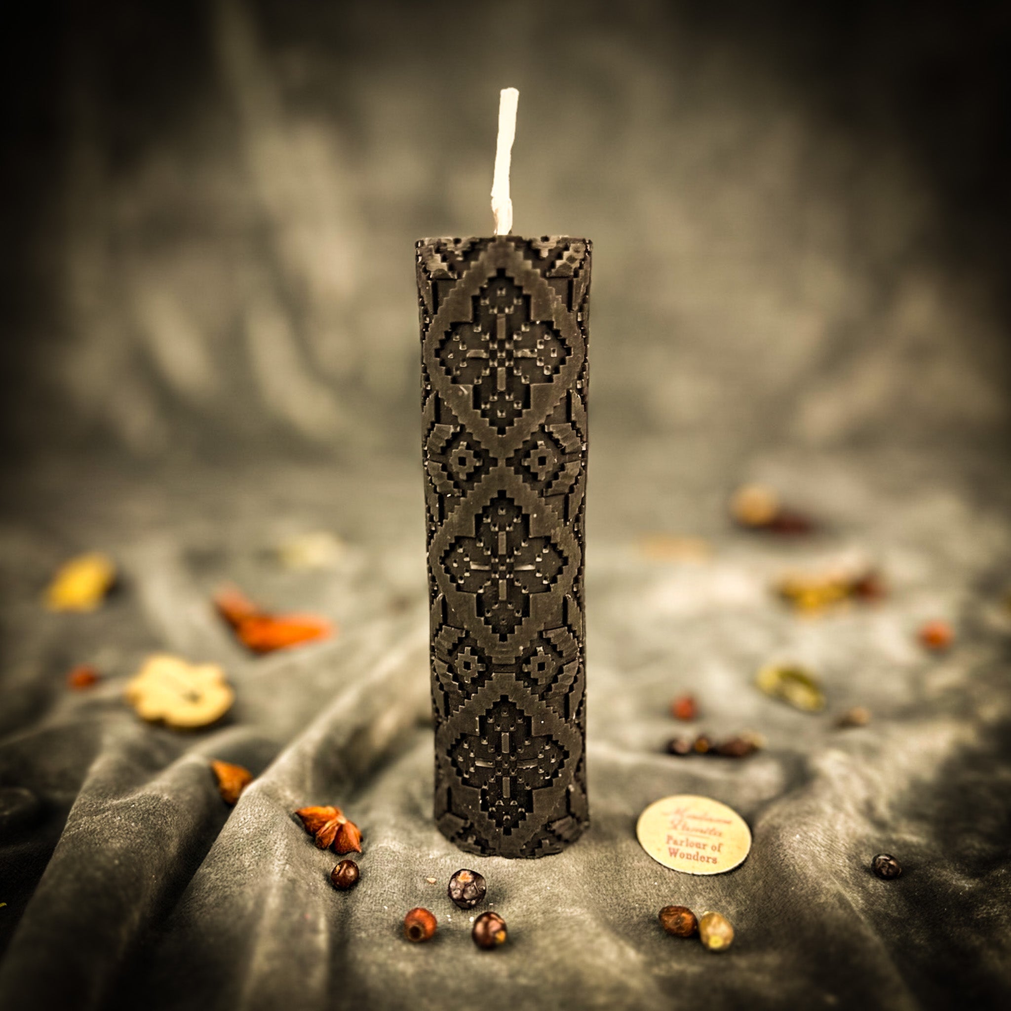 Beeswax Khrest Cross of Protection and Plenty Pillar Candle