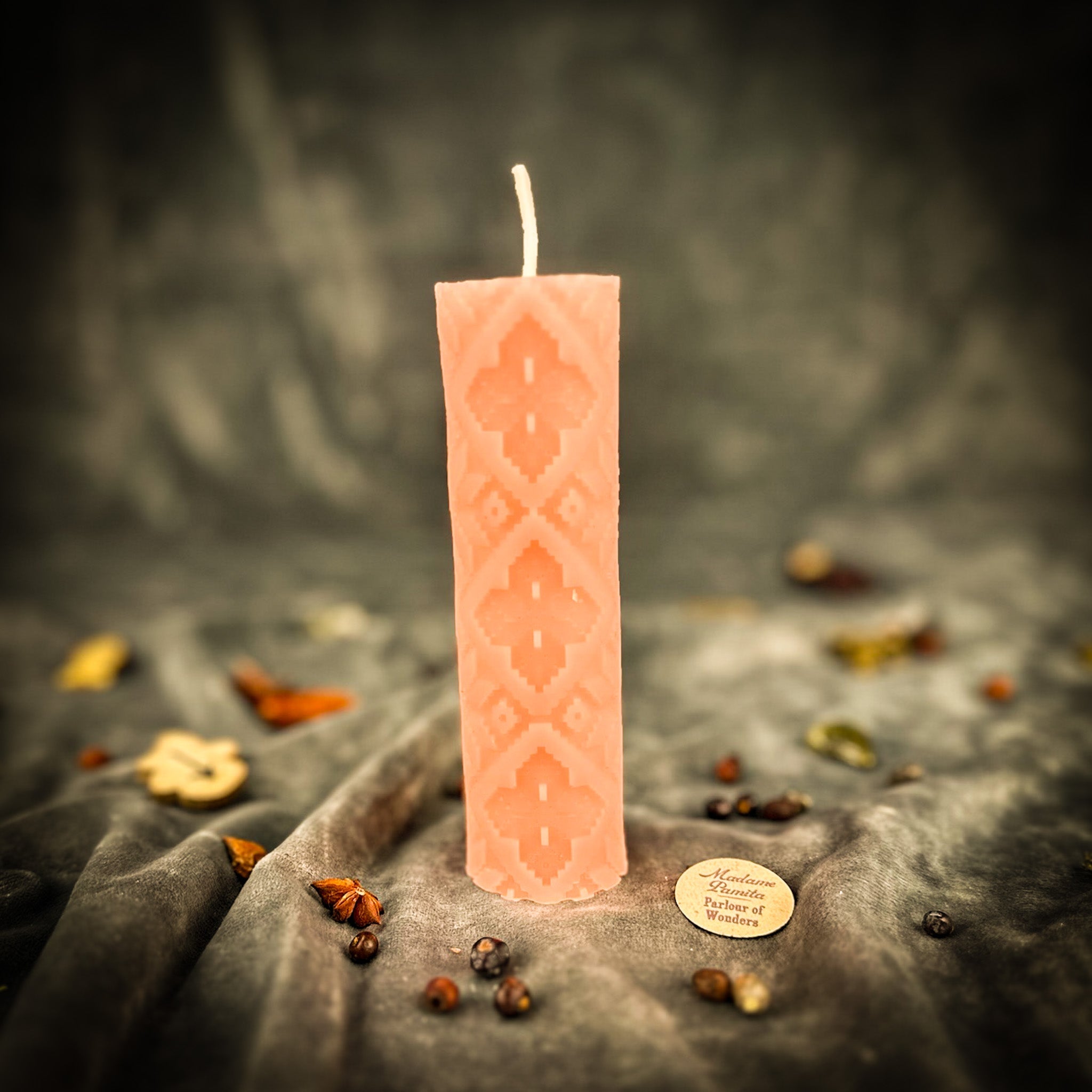 Beeswax Khrest Cross of Protection and Plenty Pillar Candle