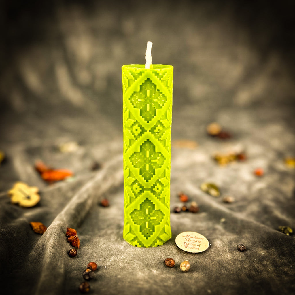 Beeswax Khrest Cross of Protection and Plenty Pillar Candle