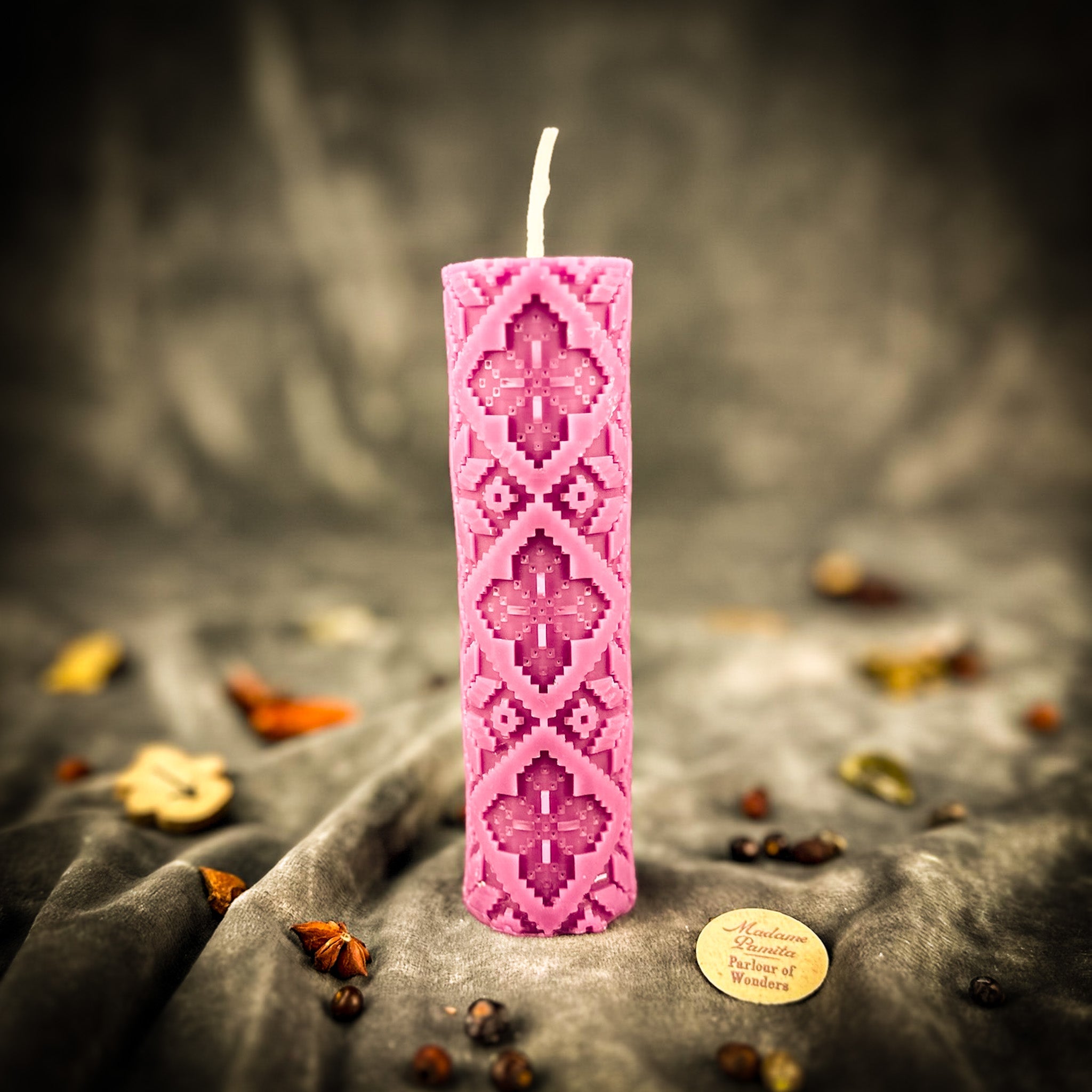 Beeswax Khrest Cross of Protection and Plenty Pillar Candle